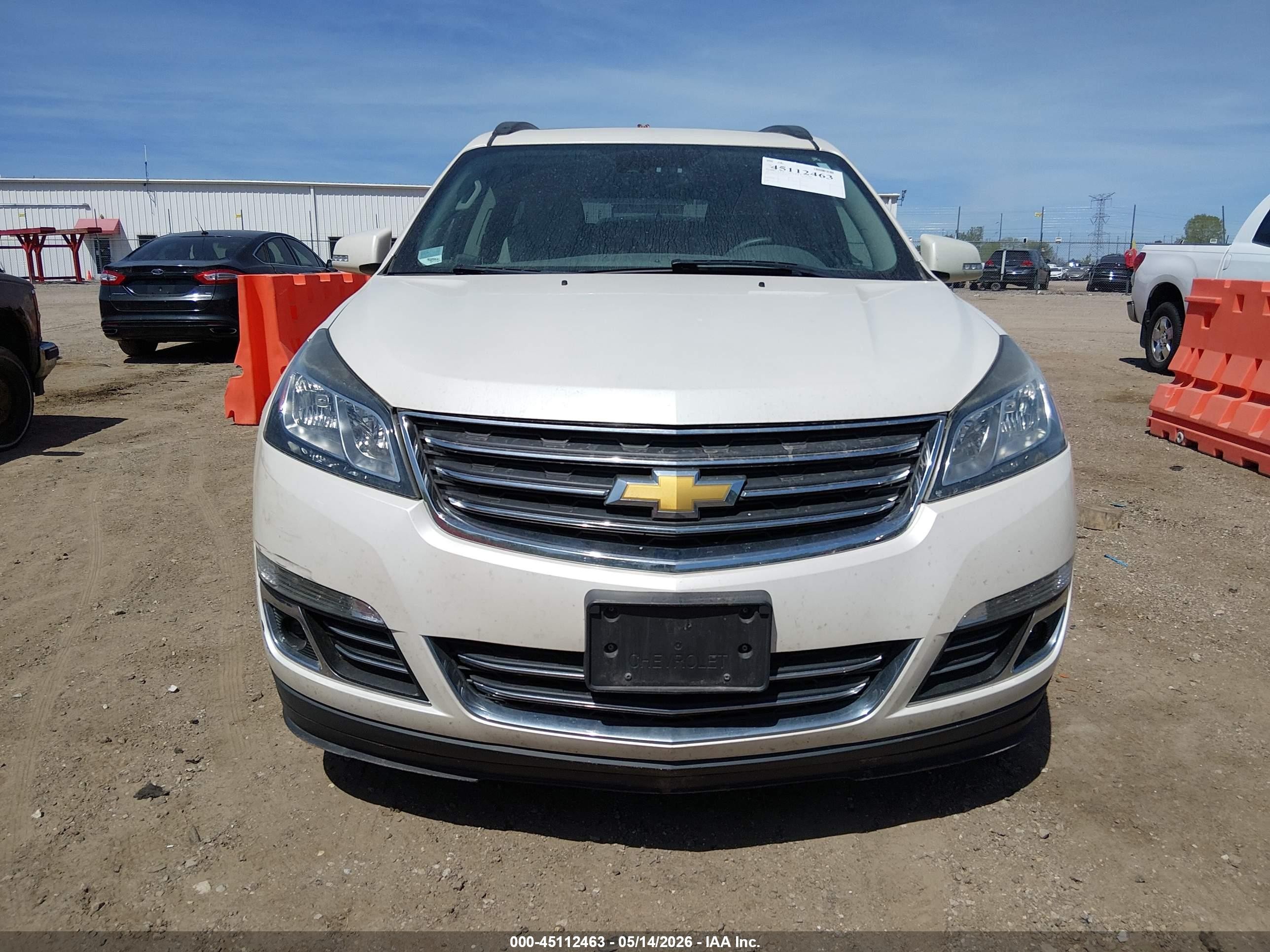 2015 Chevrolet Traverse Ltz White vin: 1GNKVJKD6FJ139267