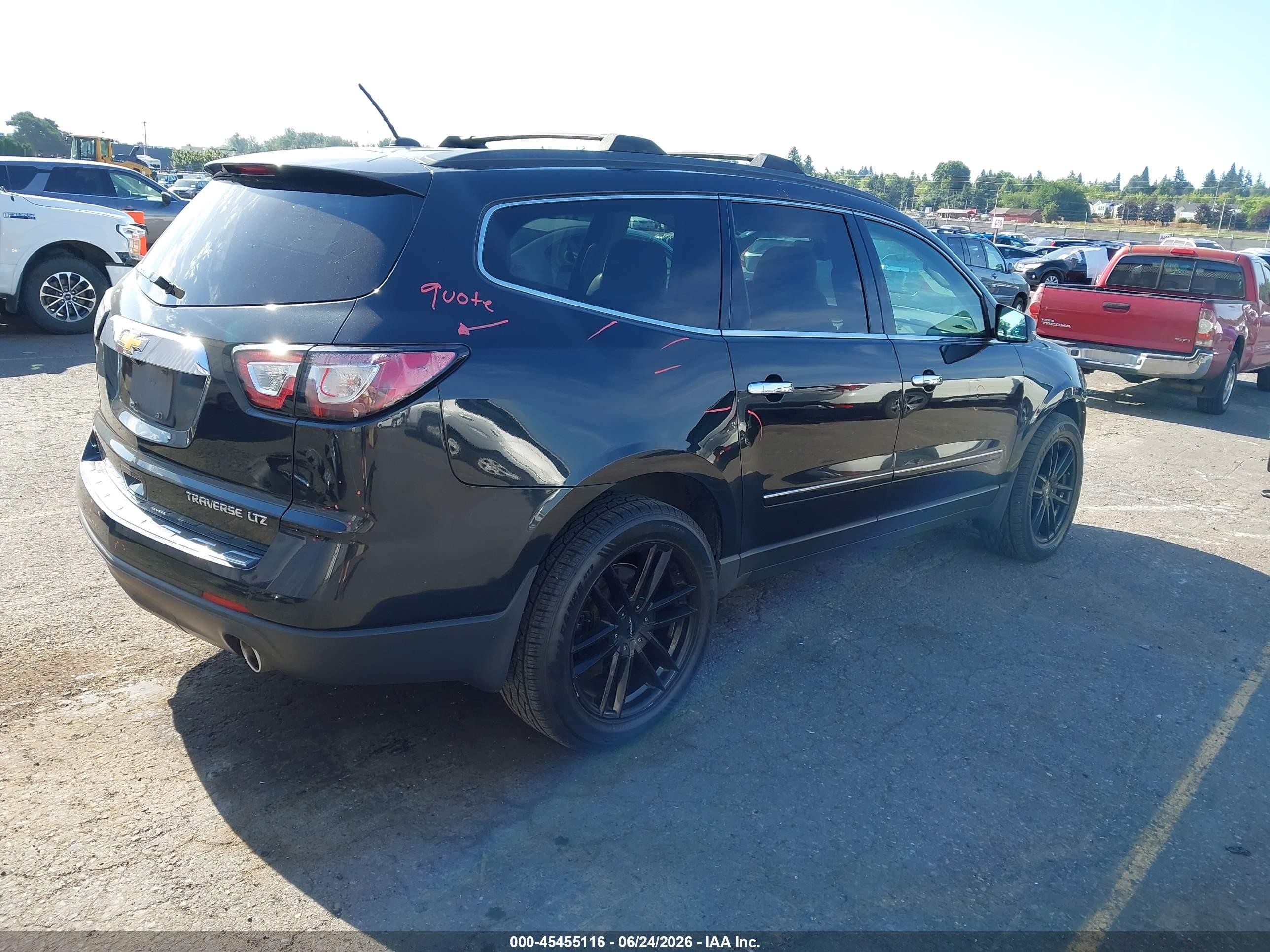 2014 Chevrolet Traverse Ltz Black vin: 1GNKVJKD8EJ353076