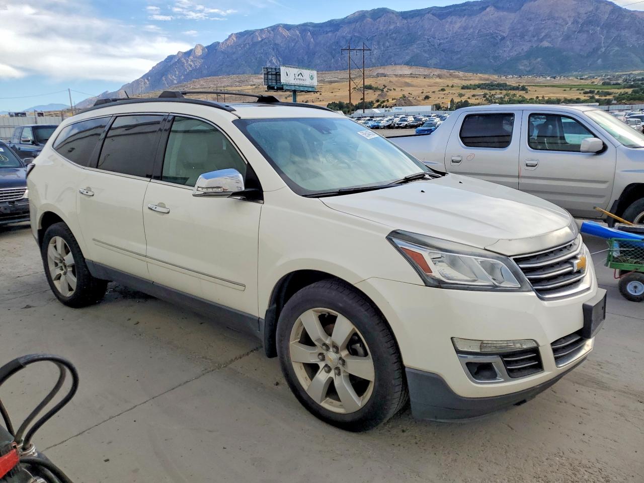 2014 Chevrolet Traverse Ltz White vin: 1GNKVJKDXEJ369621