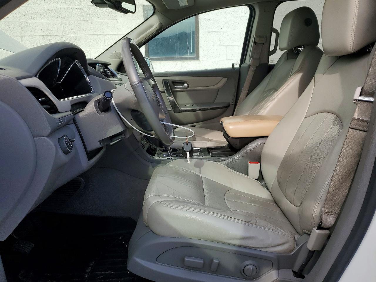 2014 Chevrolet Traverse Ltz White vin: 1GNKVJKDXEJ369621