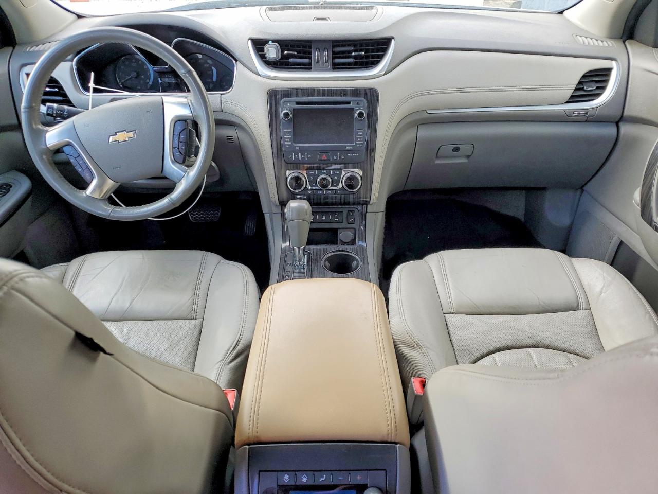 2014 Chevrolet Traverse Ltz White vin: 1GNKVJKDXEJ369621