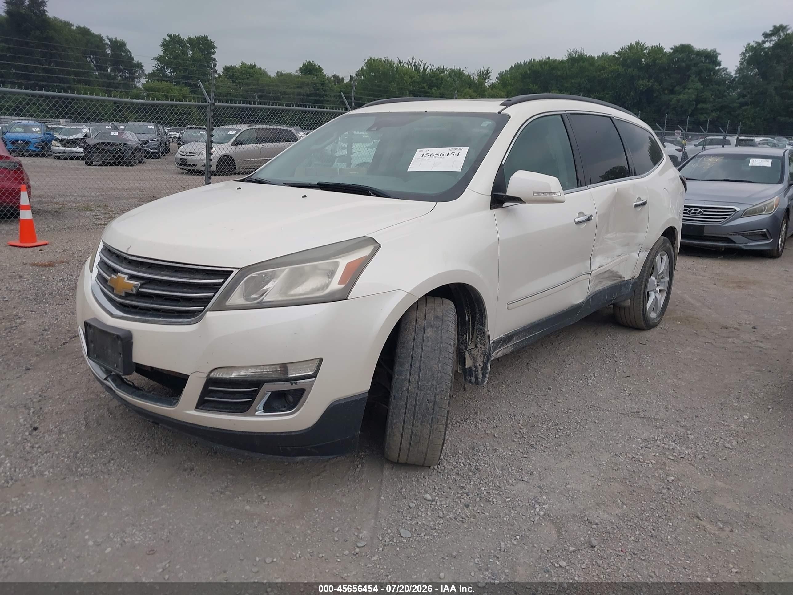 2014 Chevrolet Traverse Ltz White vin: 1GNKVJKDXEJ376116