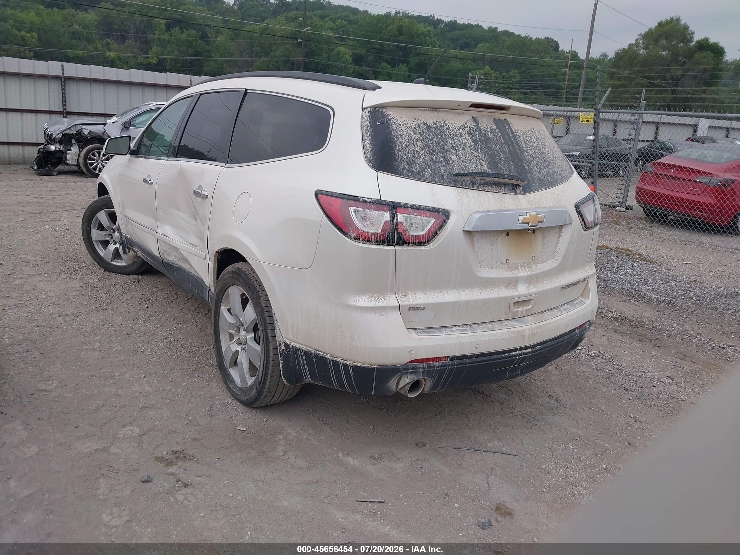 2014 Chevrolet Traverse Ltz White vin: 1GNKVJKDXEJ376116