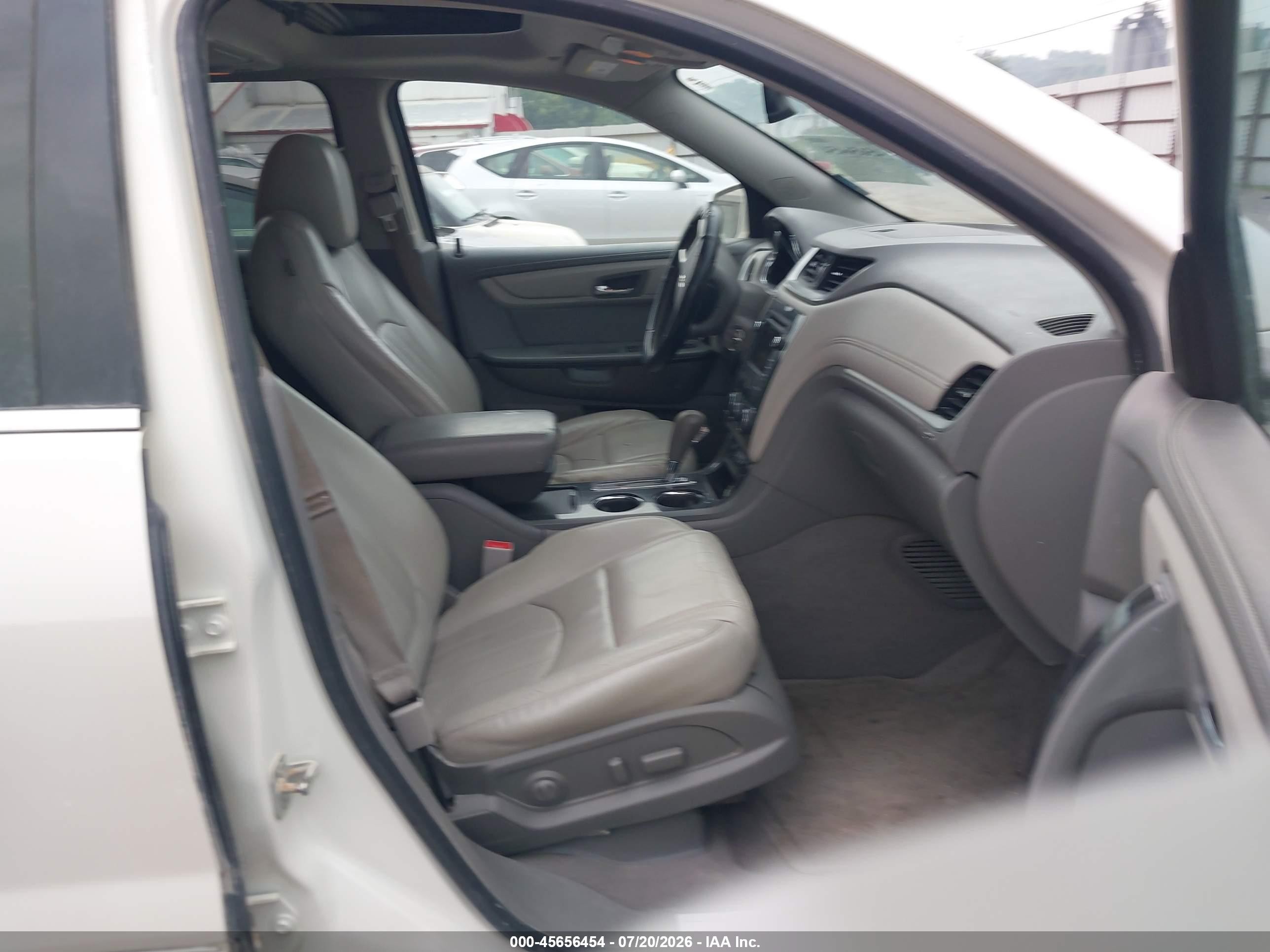 2014 Chevrolet Traverse Ltz White vin: 1GNKVJKDXEJ376116