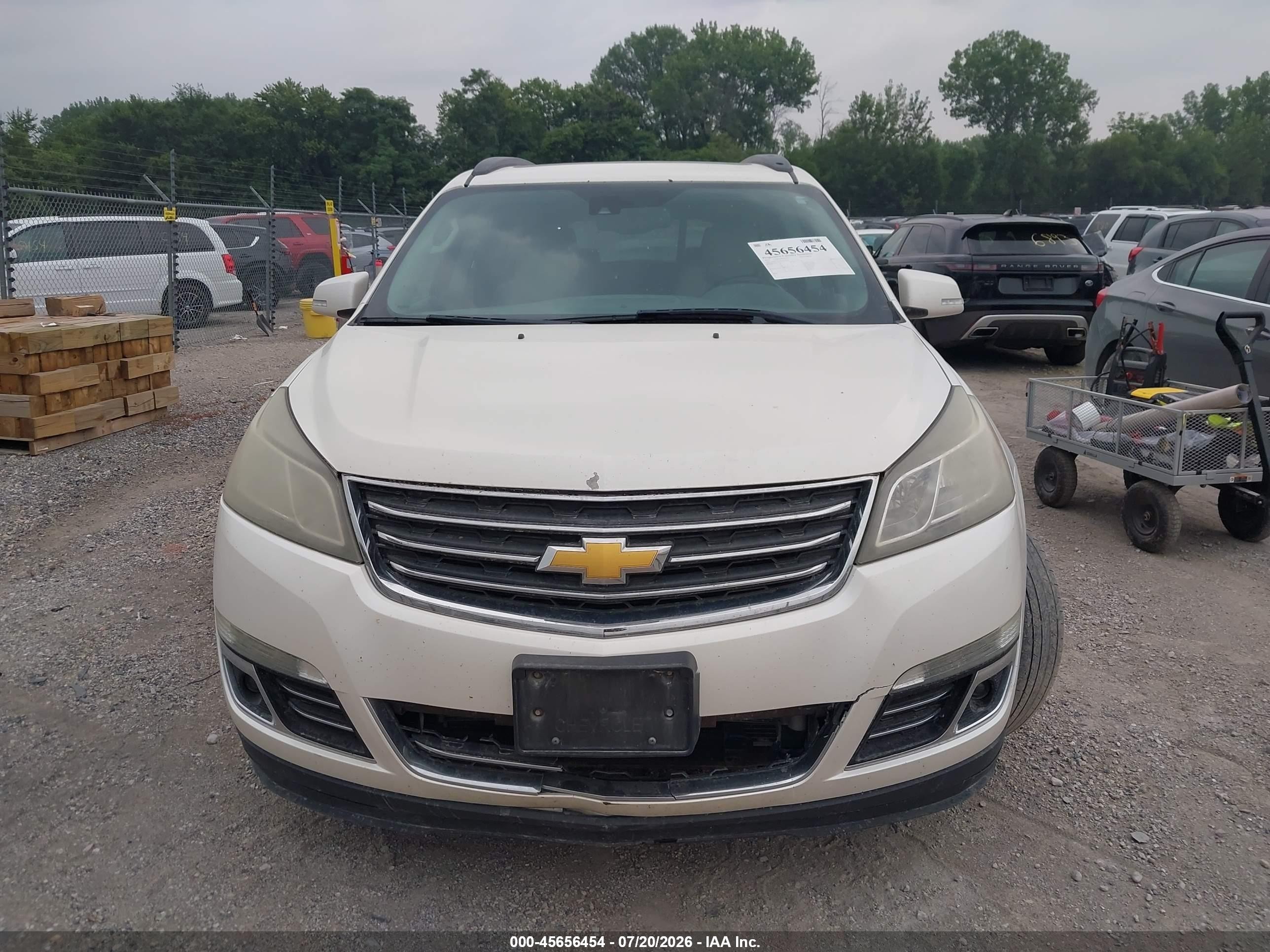 2014 Chevrolet Traverse Ltz White vin: 1GNKVJKDXEJ376116