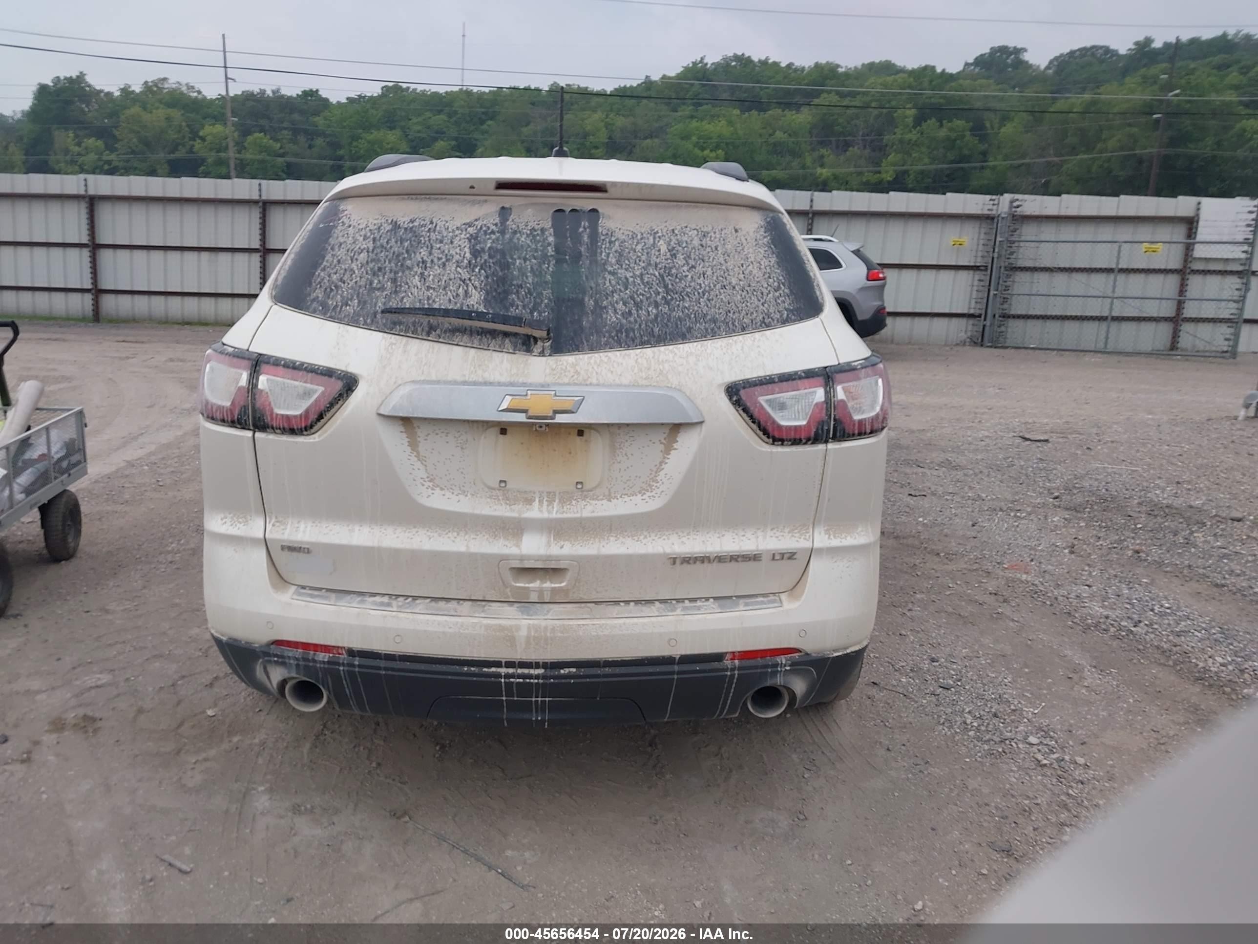 2014 Chevrolet Traverse Ltz White vin: 1GNKVJKDXEJ376116