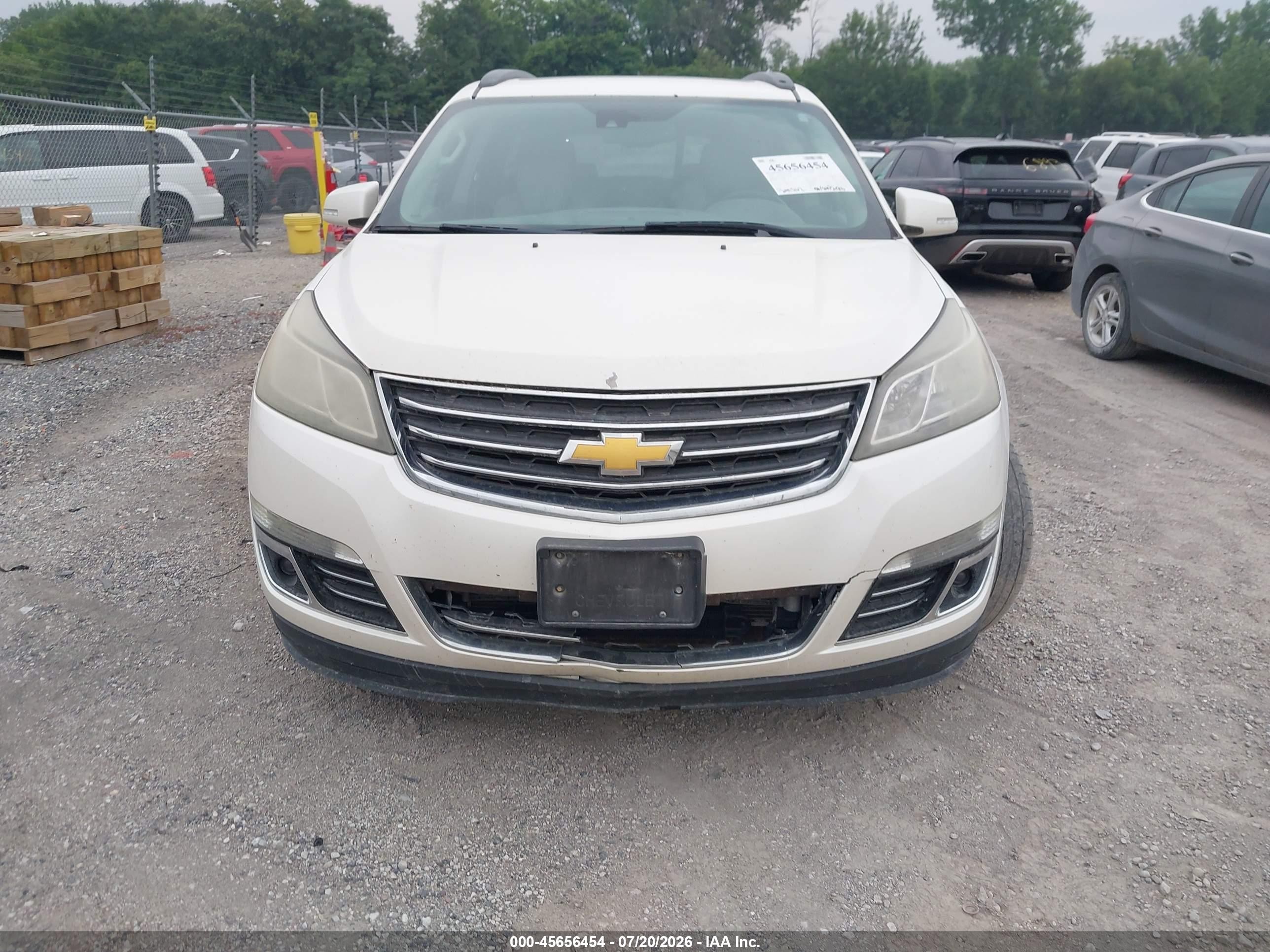 2014 Chevrolet Traverse Ltz White vin: 1GNKVJKDXEJ376116