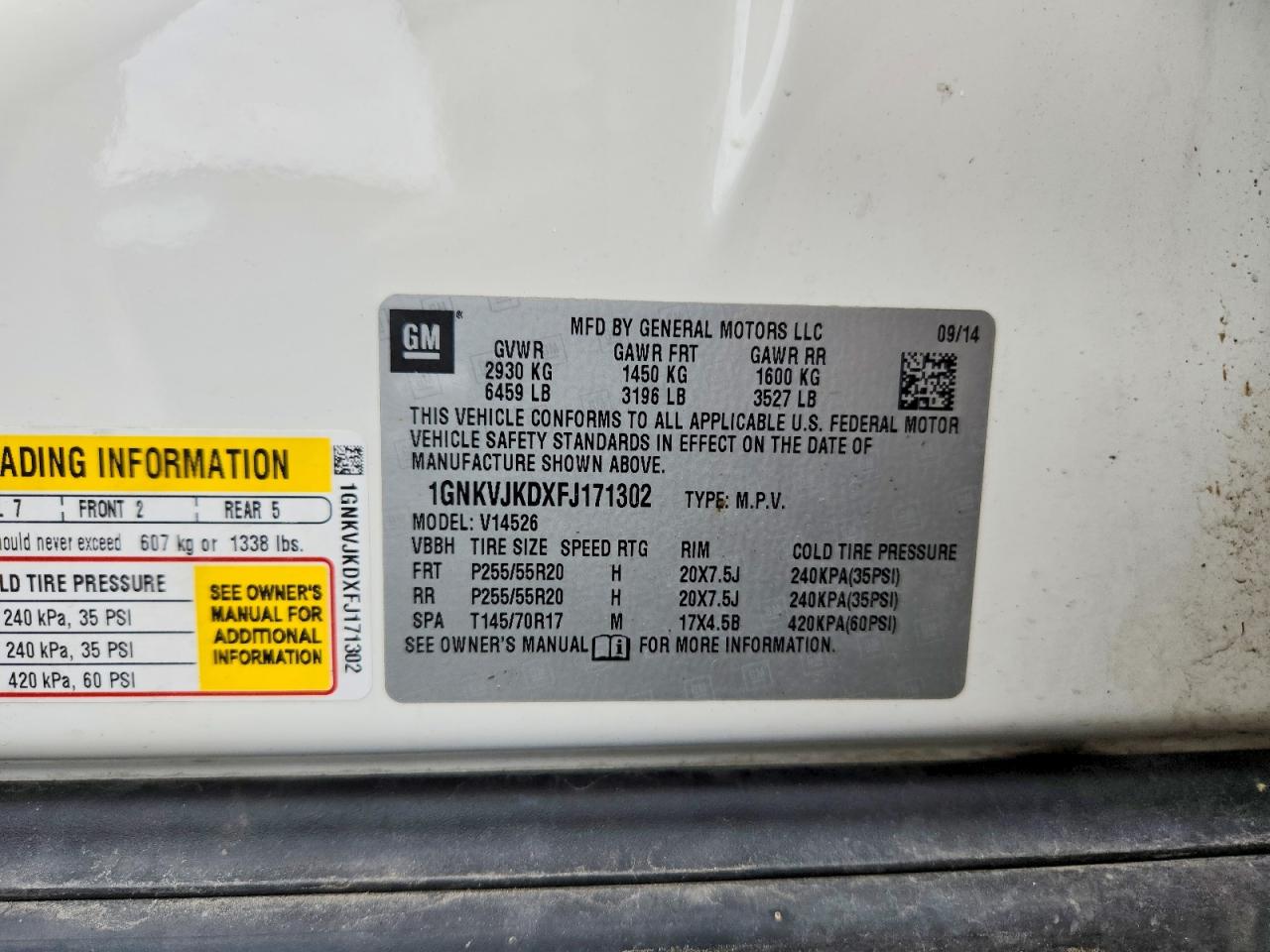 2015 Chevrolet Traverse Ltz Белый vin: 1GNKVJKDXFJ171302