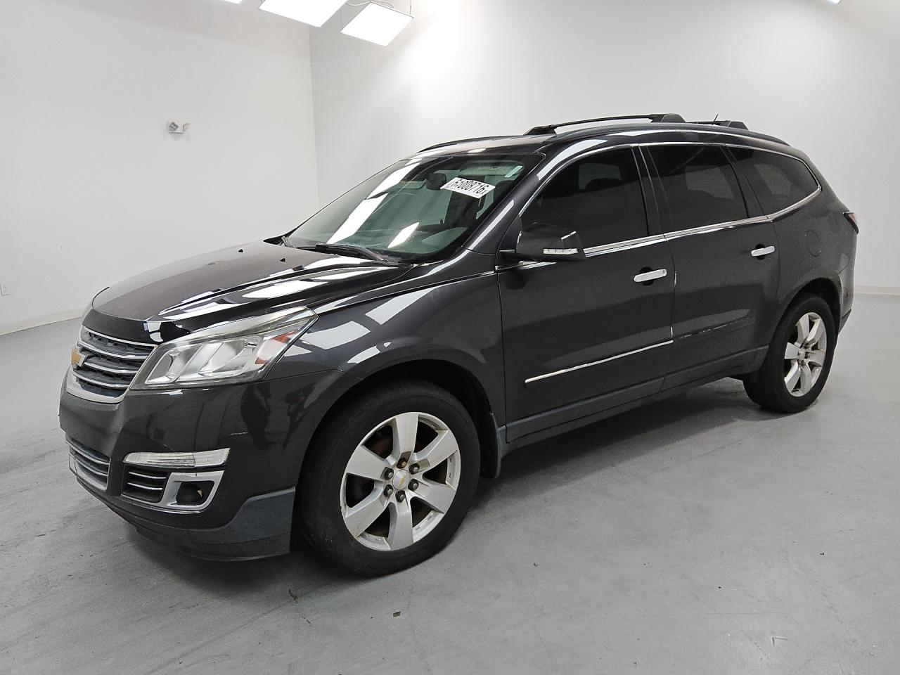 2015 Chevrolet Traverse Ltz Black vin: 1GNKVJKDXFJ307590 Damage: Left Front Tire, Worn, Replacement Required