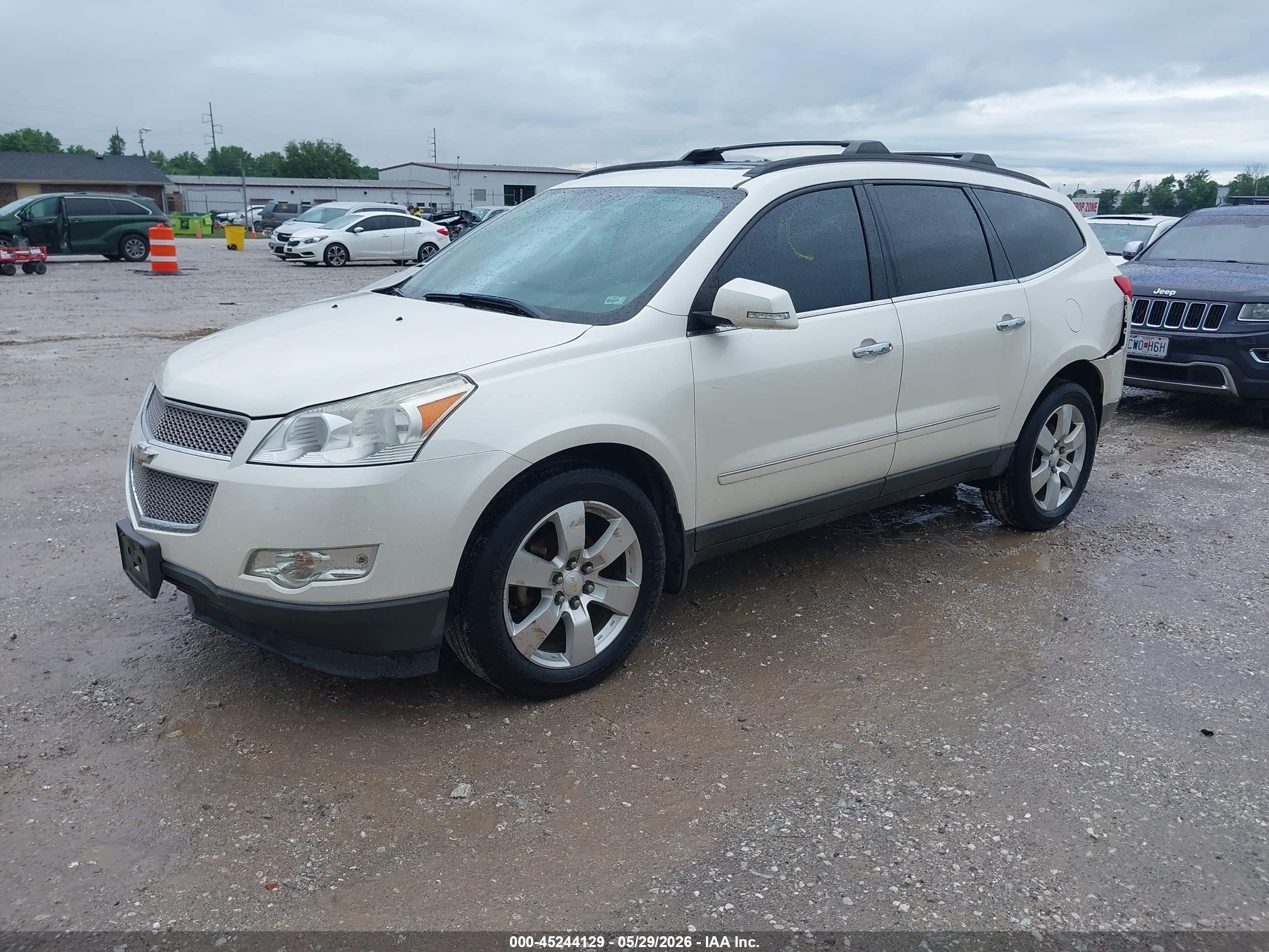 2012 Chevrolet Traverse Ltz White vin: 1GNKVLED1CJ256189