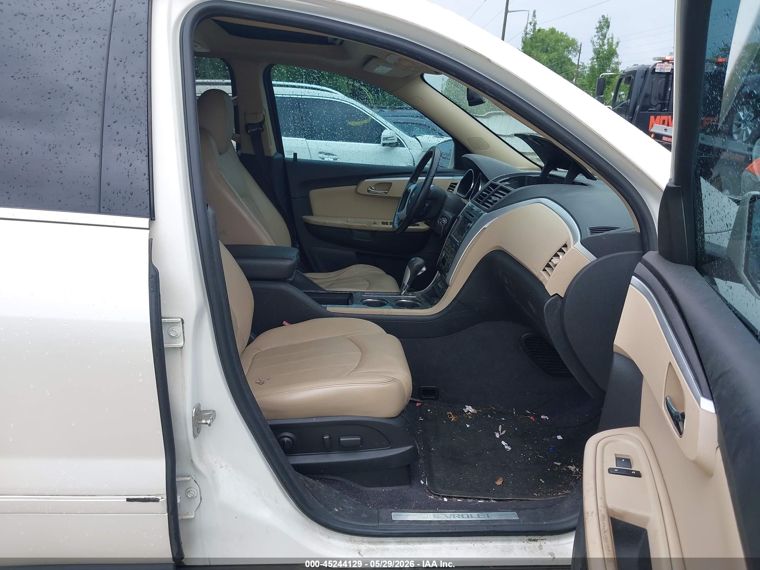 2012 Chevrolet Traverse Ltz White vin: 1GNKVLED1CJ256189