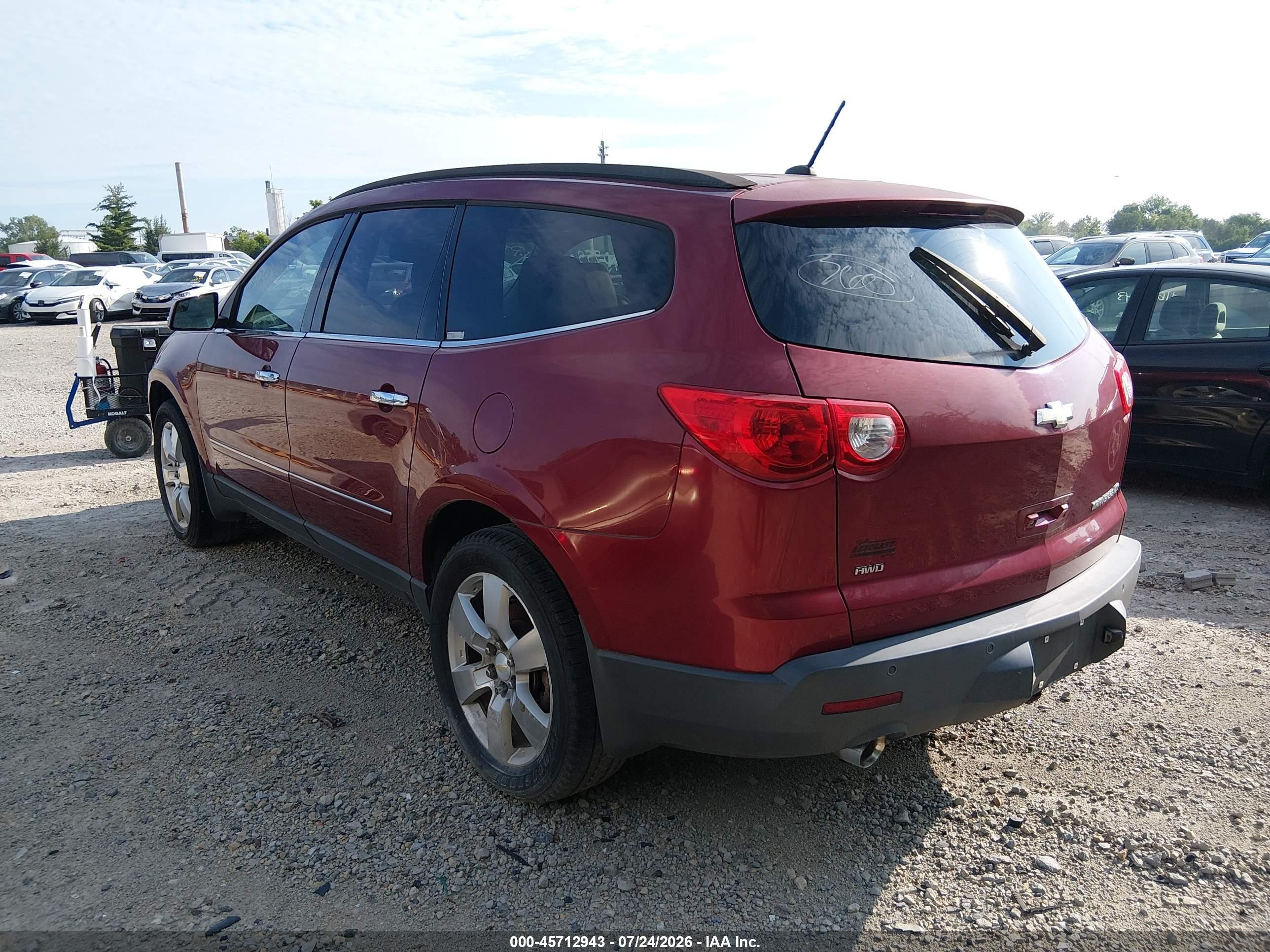 2011 Chevrolet Traverse Ltz Red vin: 1GNKVLED7BJ120096