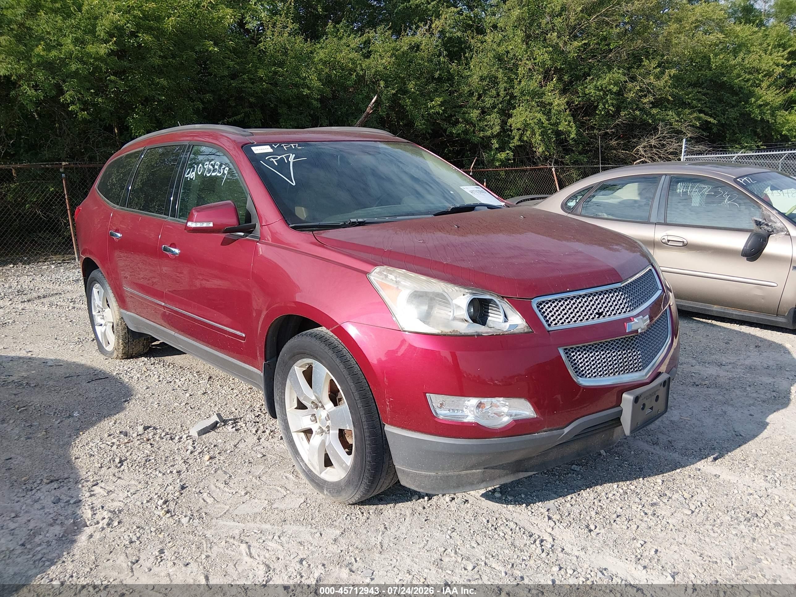 2011 Chevrolet Traverse Ltz Red vin: 1GNKVLED7BJ120096