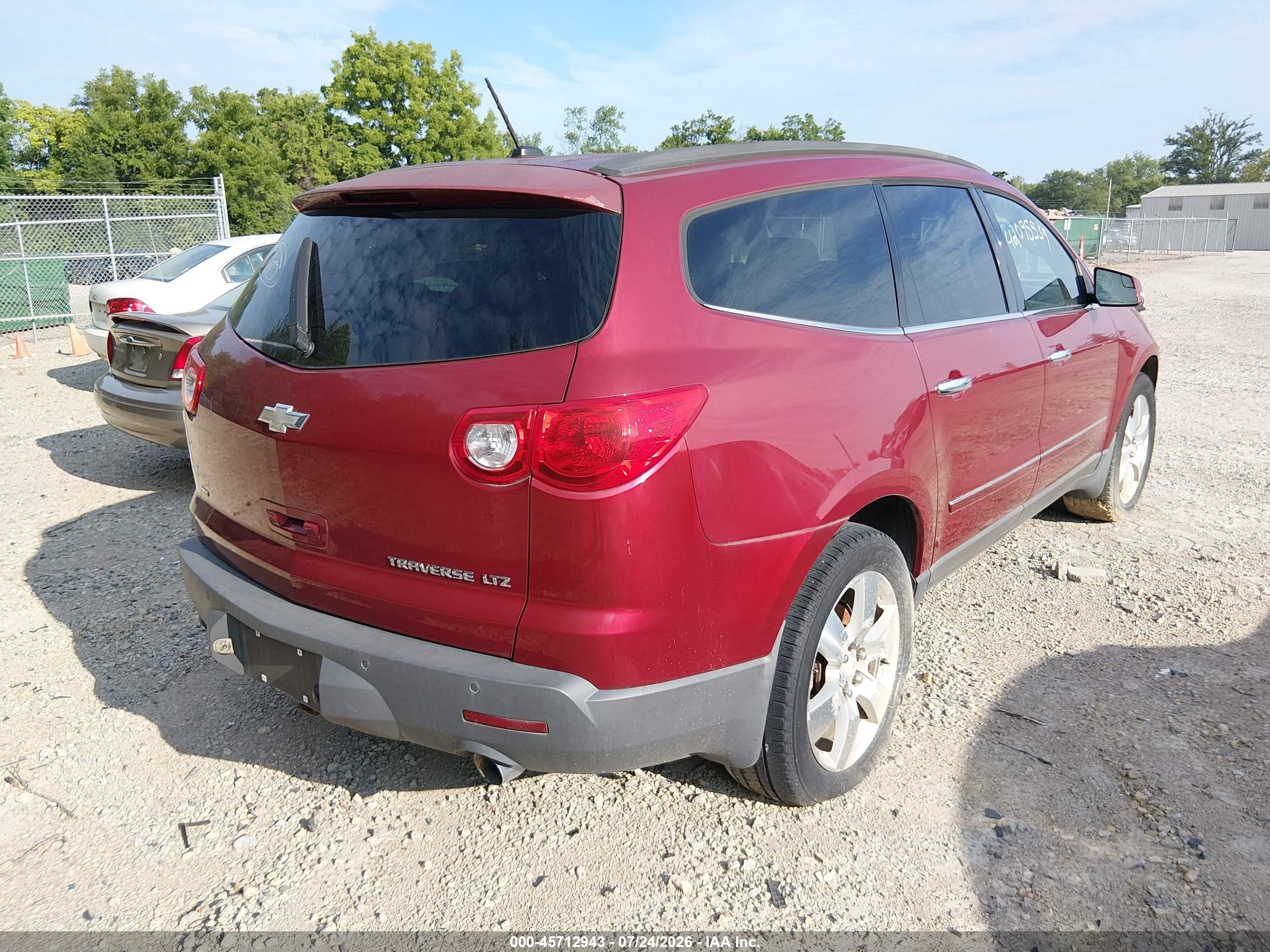2011 Chevrolet Traverse Ltz Red vin: 1GNKVLED7BJ120096