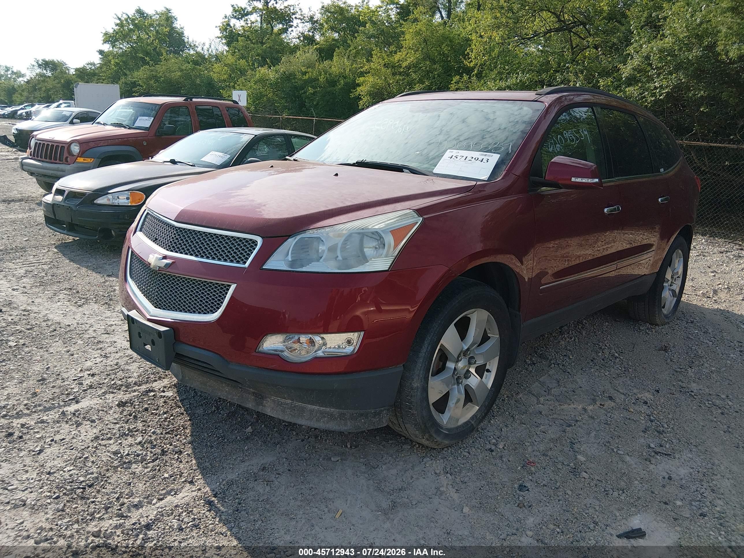 2011 Chevrolet Traverse Ltz Red vin: 1GNKVLED7BJ120096