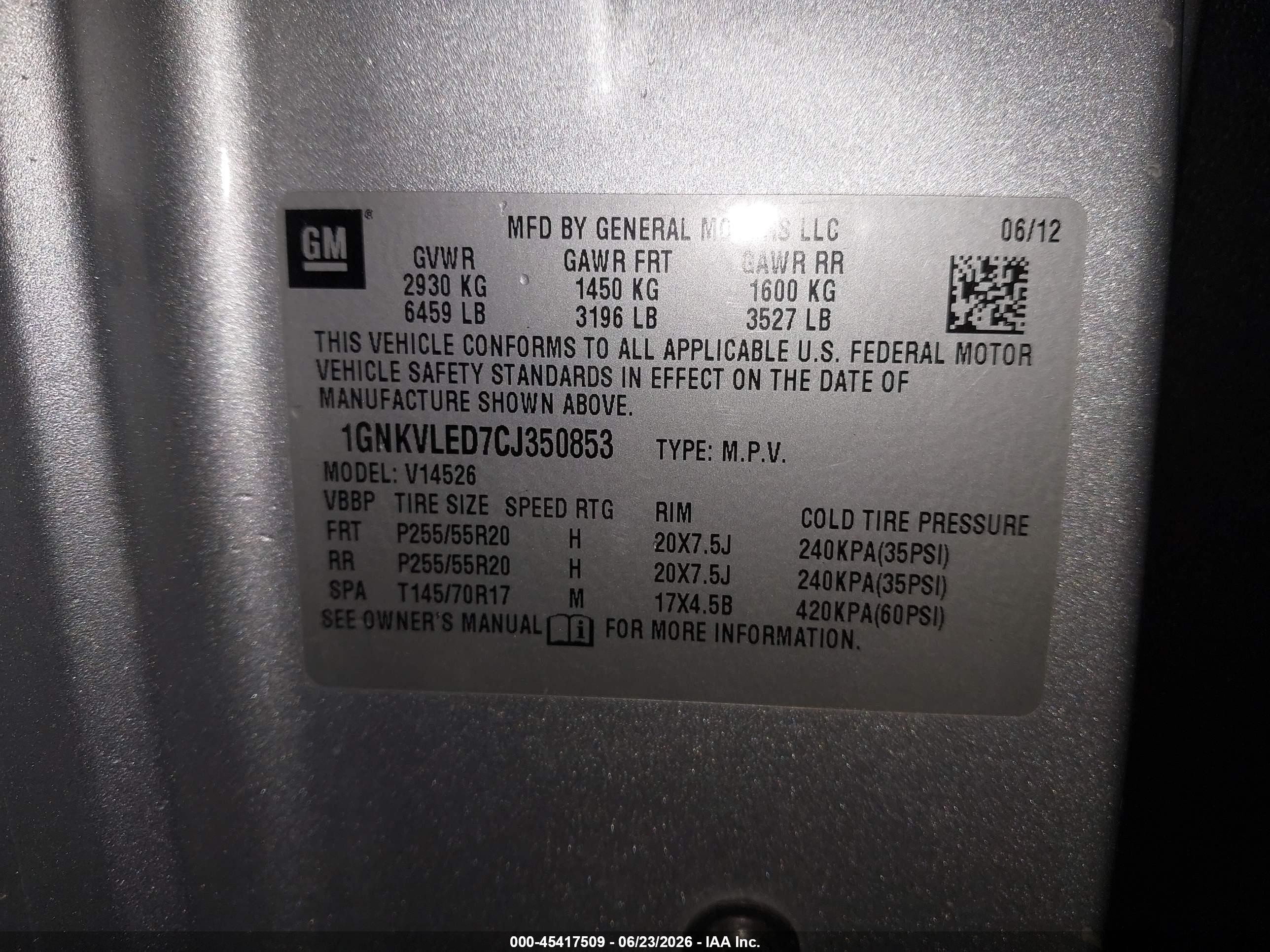 2012 Chevrolet Traverse Ltz Silver vin: 1GNKVLED7CJ350853