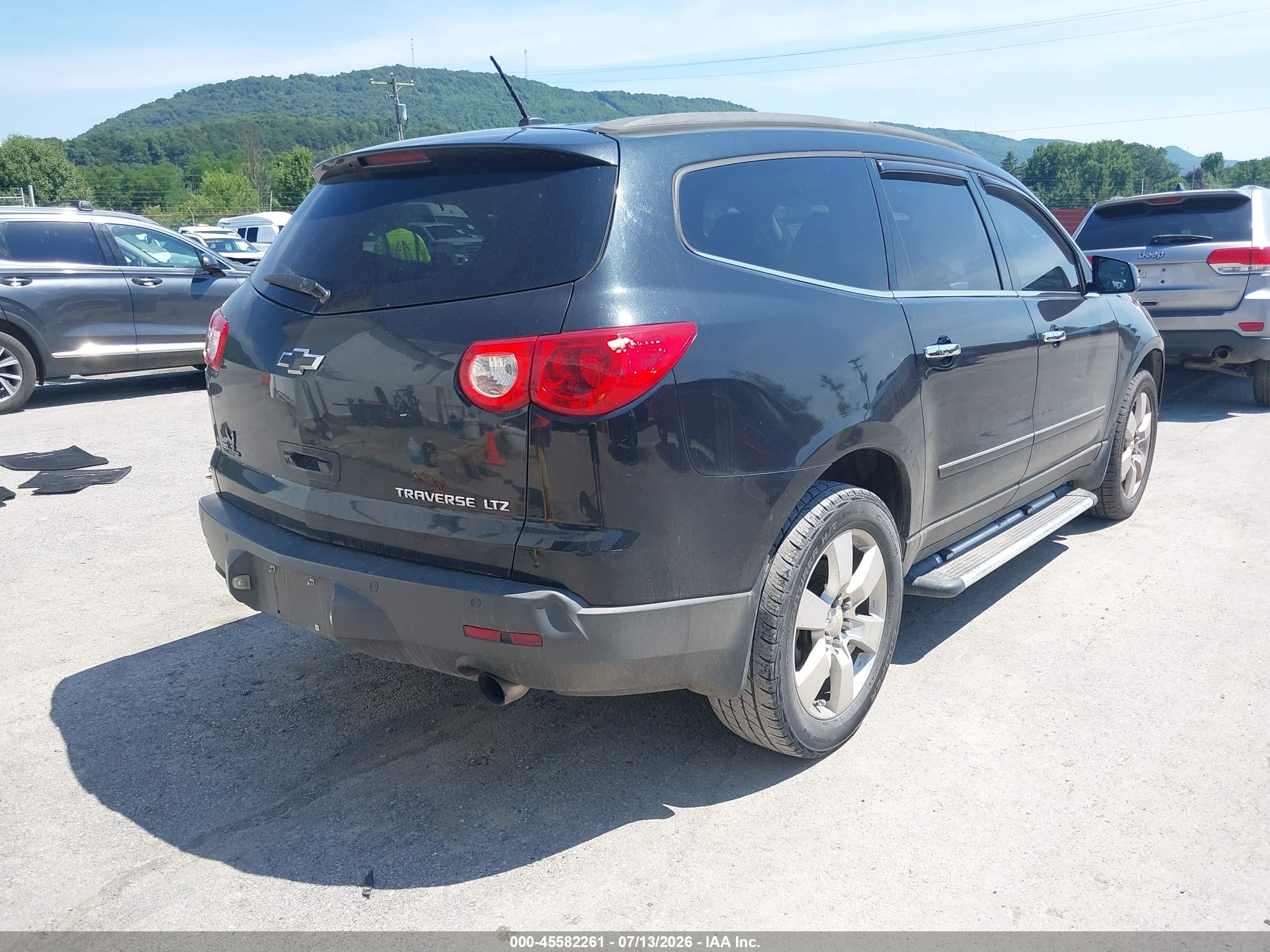 2012 Chevrolet Traverse Ltz Black vin: 1GNKVLED7CJ380919