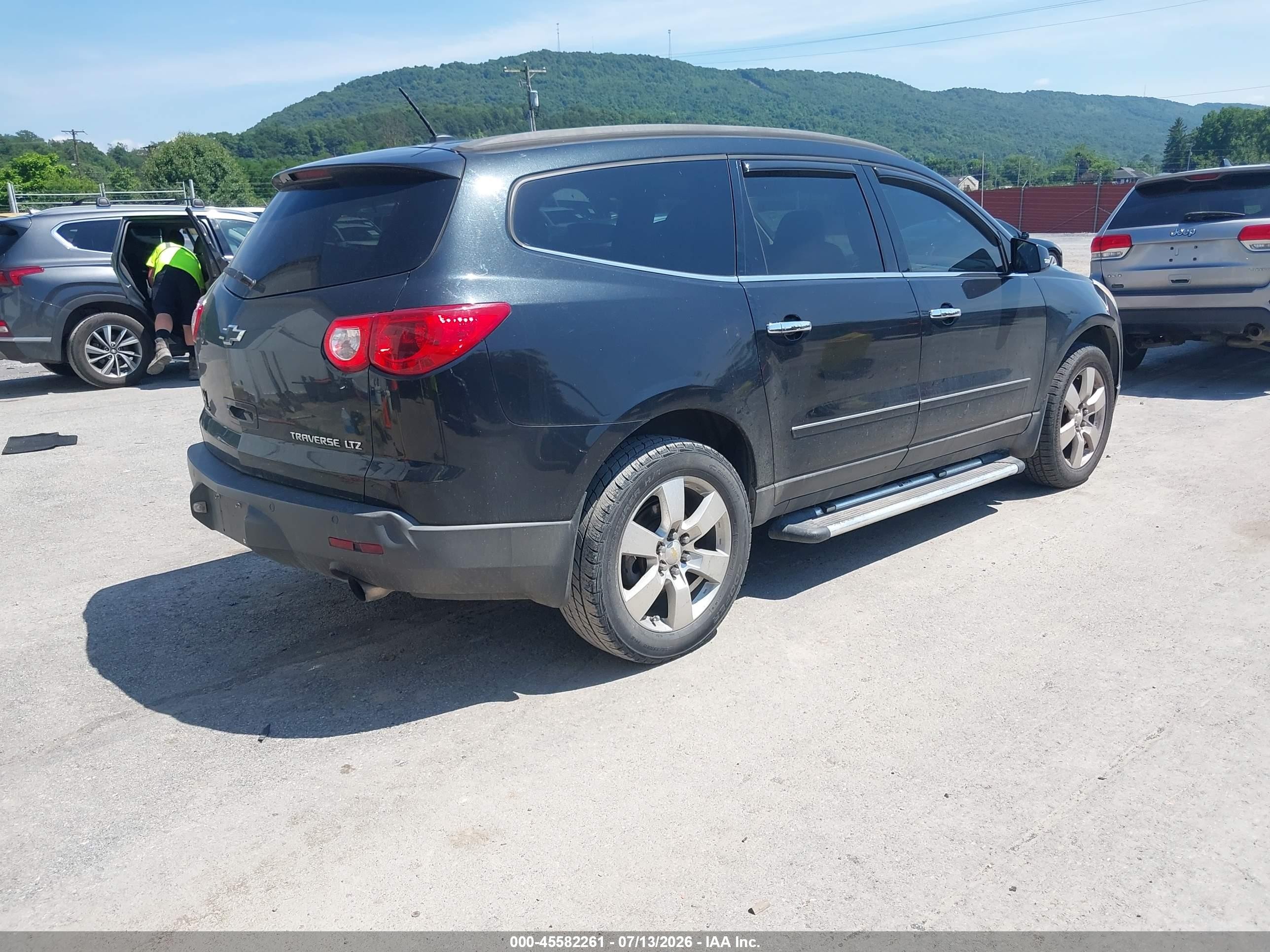 2012 Chevrolet Traverse Ltz Black vin: 1GNKVLED7CJ380919