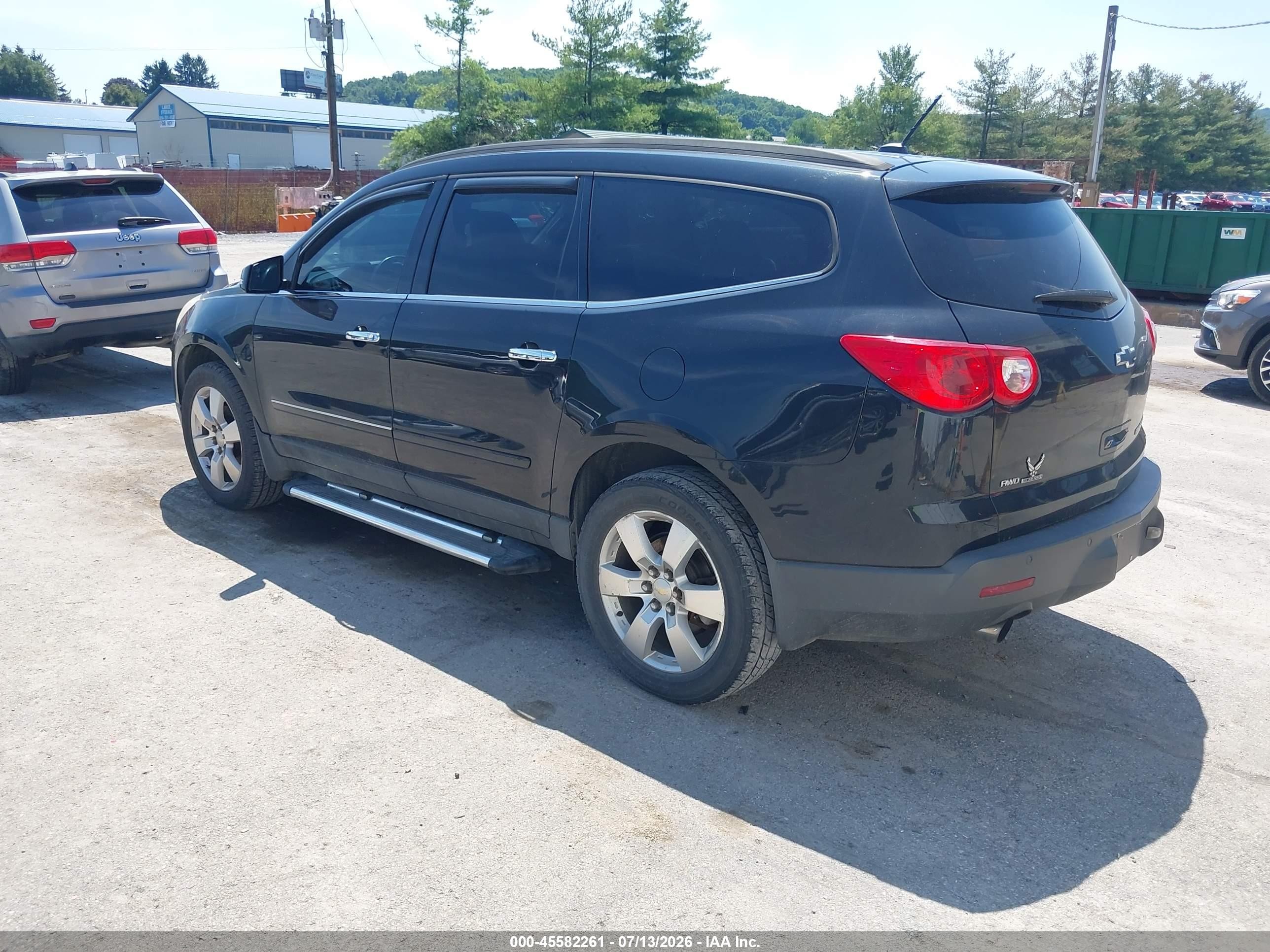 2012 Chevrolet Traverse Ltz Black vin: 1GNKVLED7CJ380919