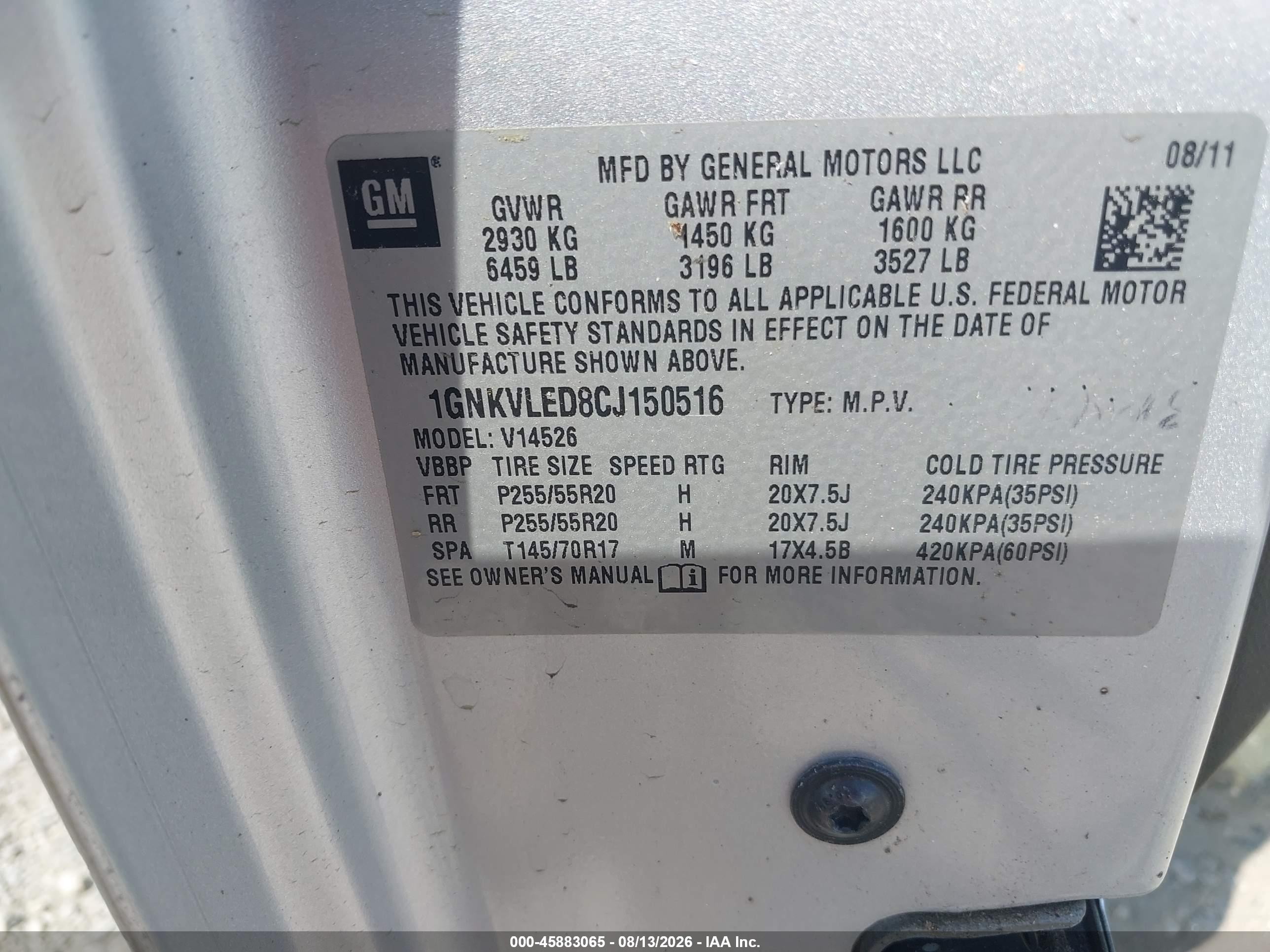 2012 Chevrolet Traverse Ltz Gray vin: 1GNKVLED8CJ150516