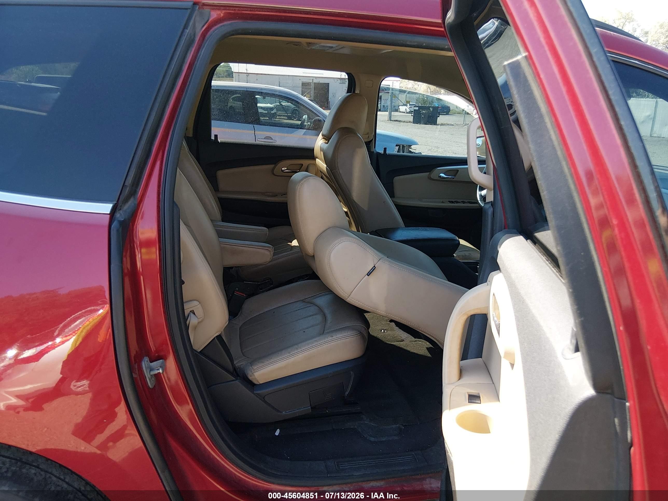 2012 Chevrolet Traverse Ltz Red vin: 1GNKVLED8CJ191213