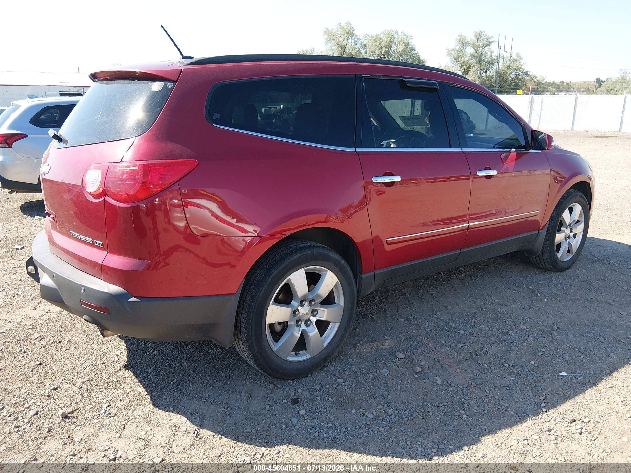 2012 Chevrolet Traverse Ltz Red vin: 1GNKVLED8CJ191213