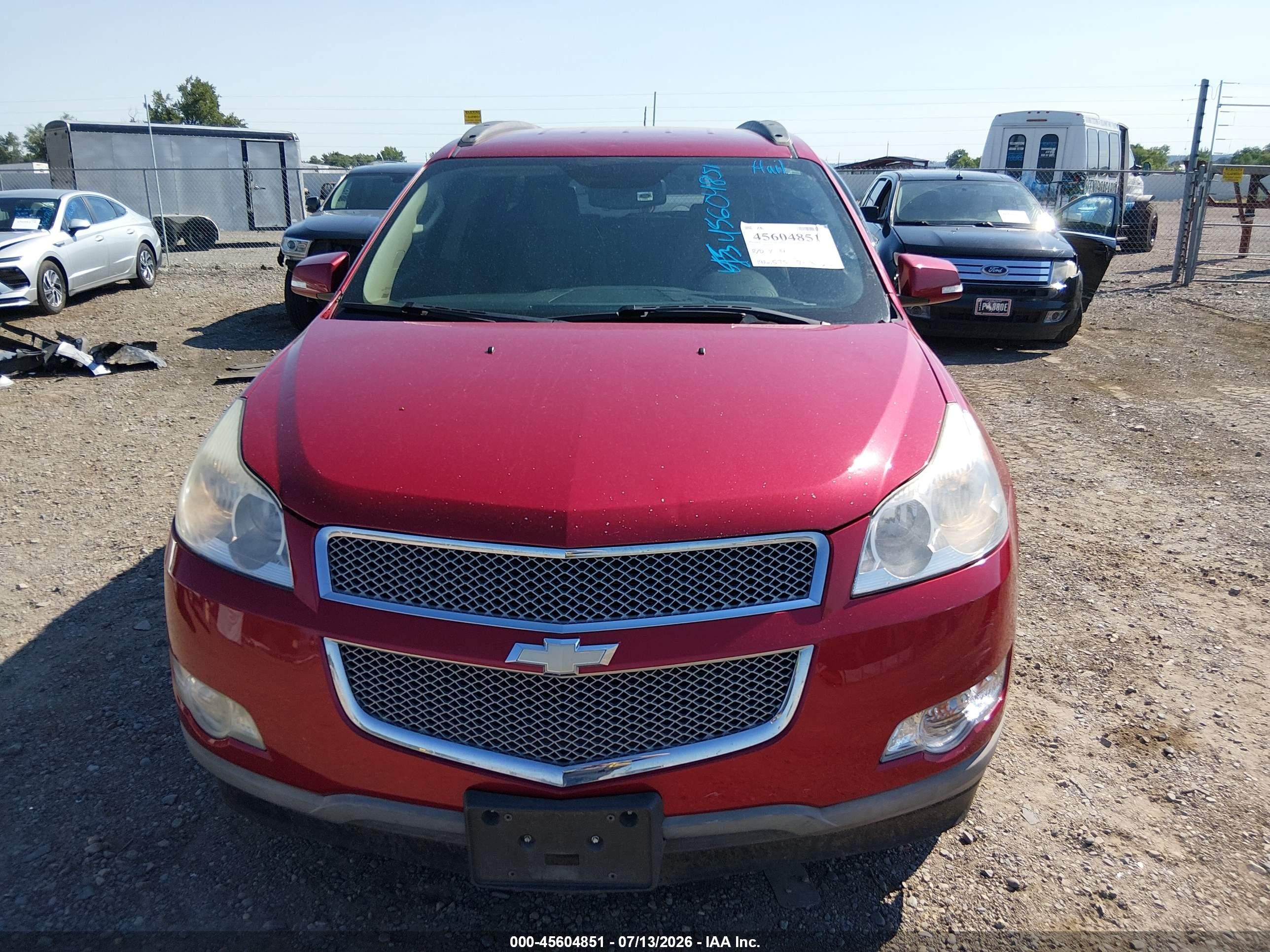 2012 Chevrolet Traverse Ltz Red vin: 1GNKVLED8CJ191213