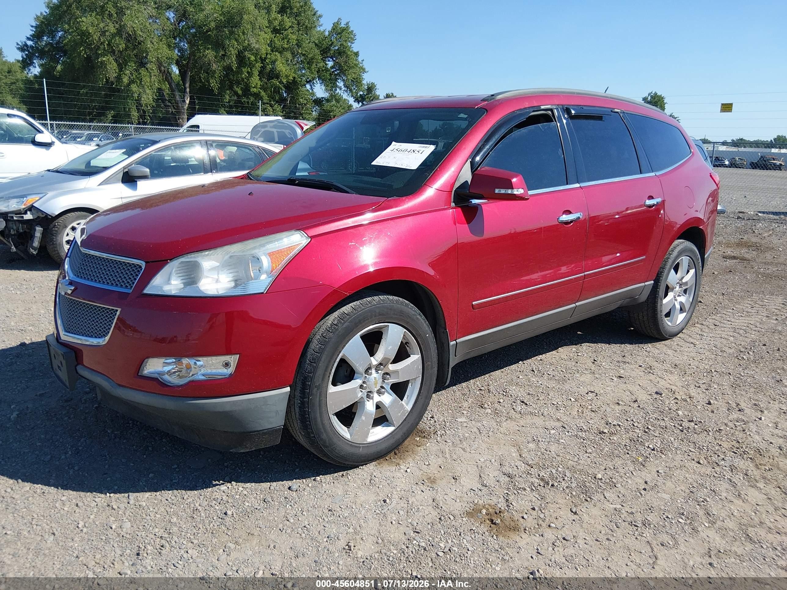 2012 Chevrolet Traverse Ltz Red vin: 1GNKVLED8CJ191213