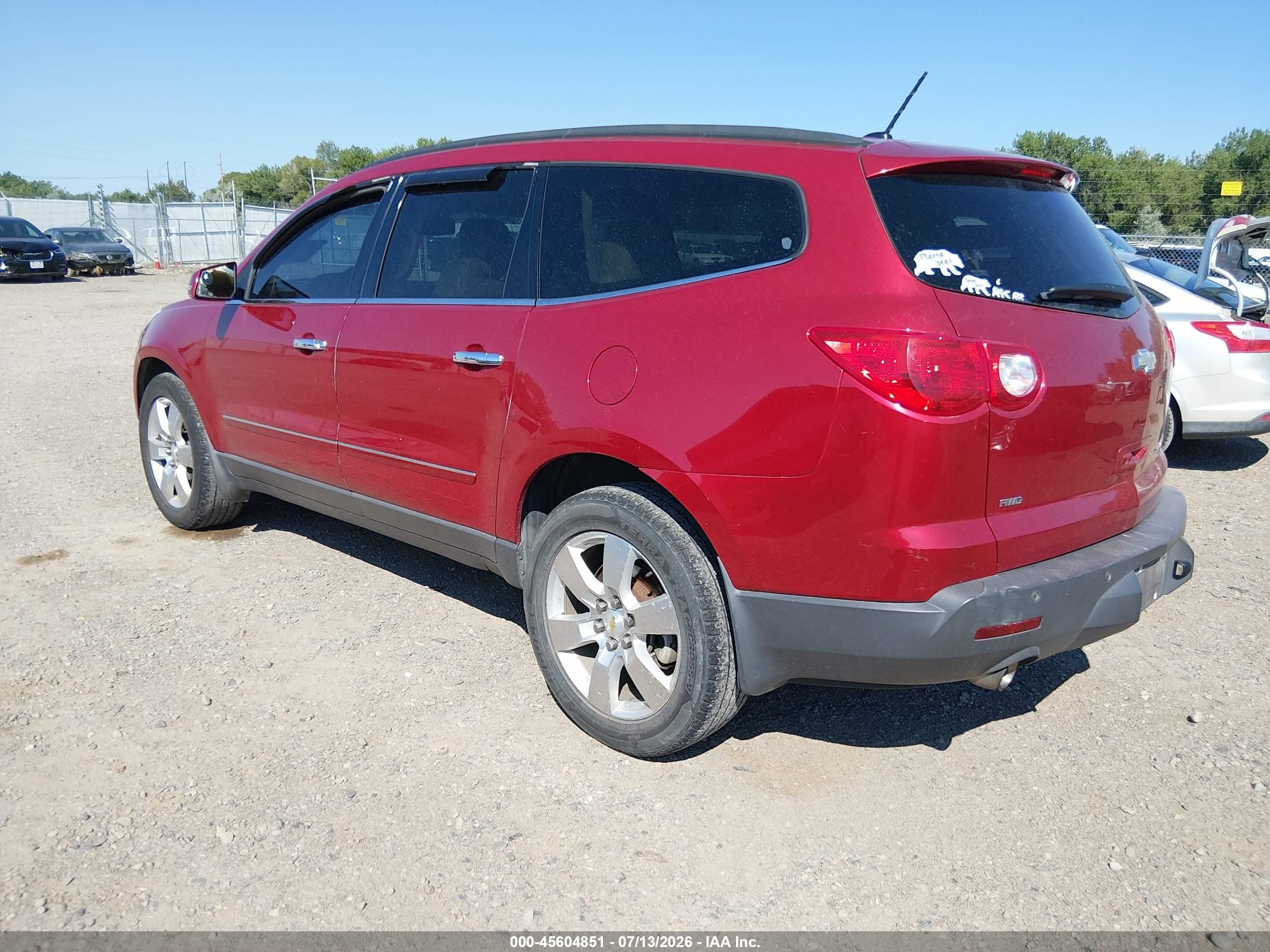 2012 Chevrolet Traverse Ltz Red vin: 1GNKVLED8CJ191213