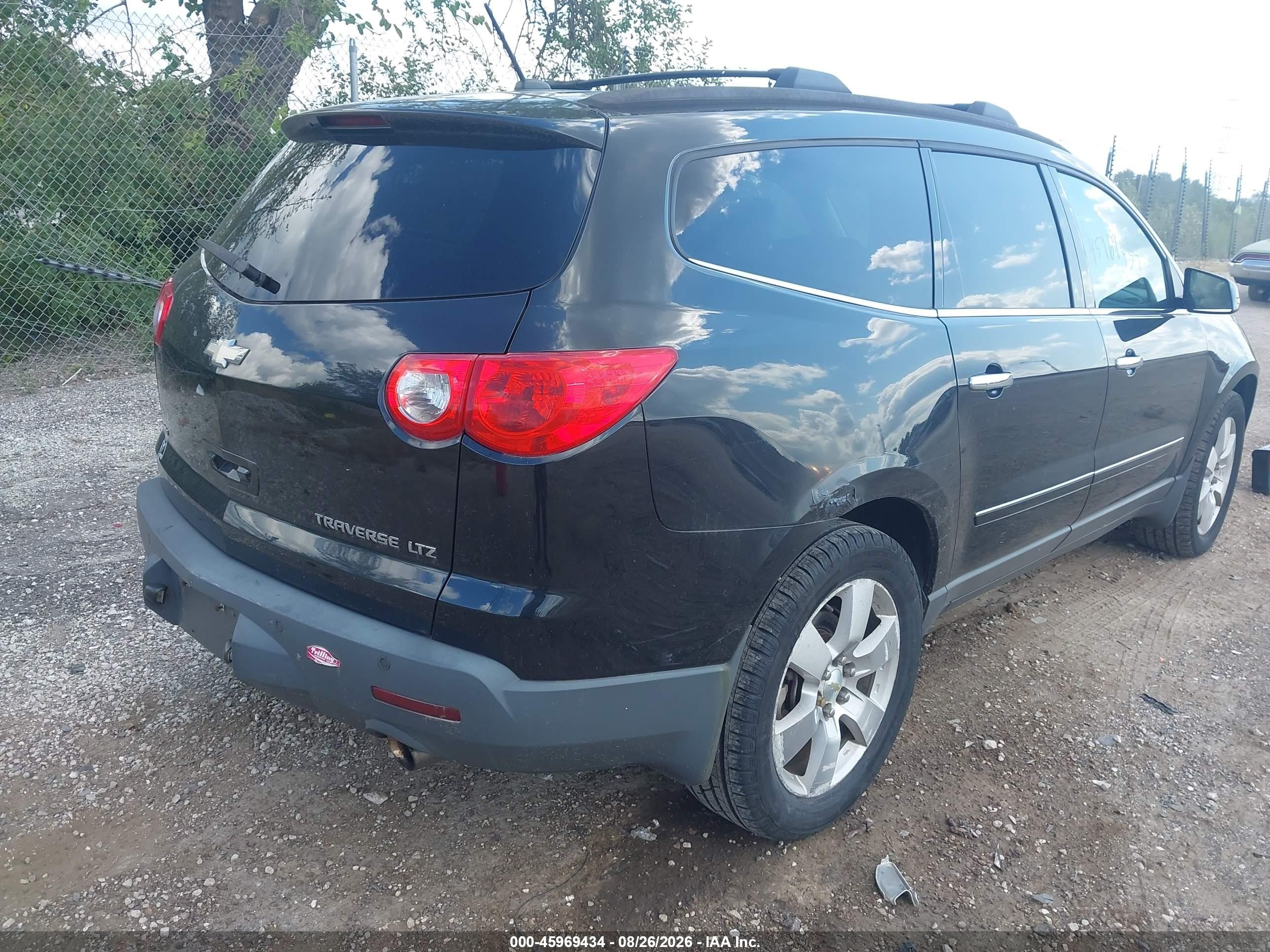 2012 Chevrolet Traverse Ltz Black vin: 1GNKVLED9CJ119257