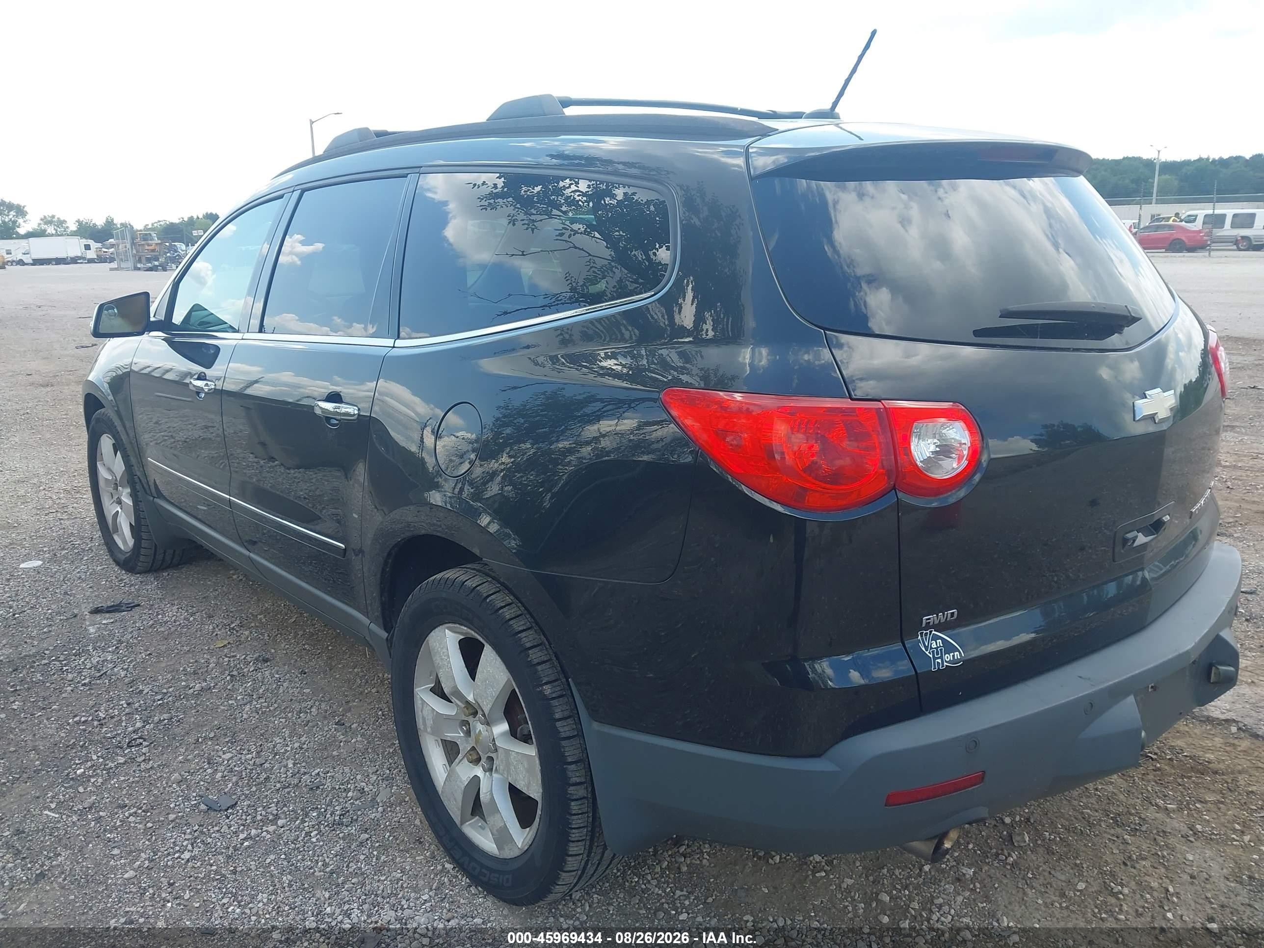 2012 Chevrolet Traverse Ltz Black vin: 1GNKVLED9CJ119257