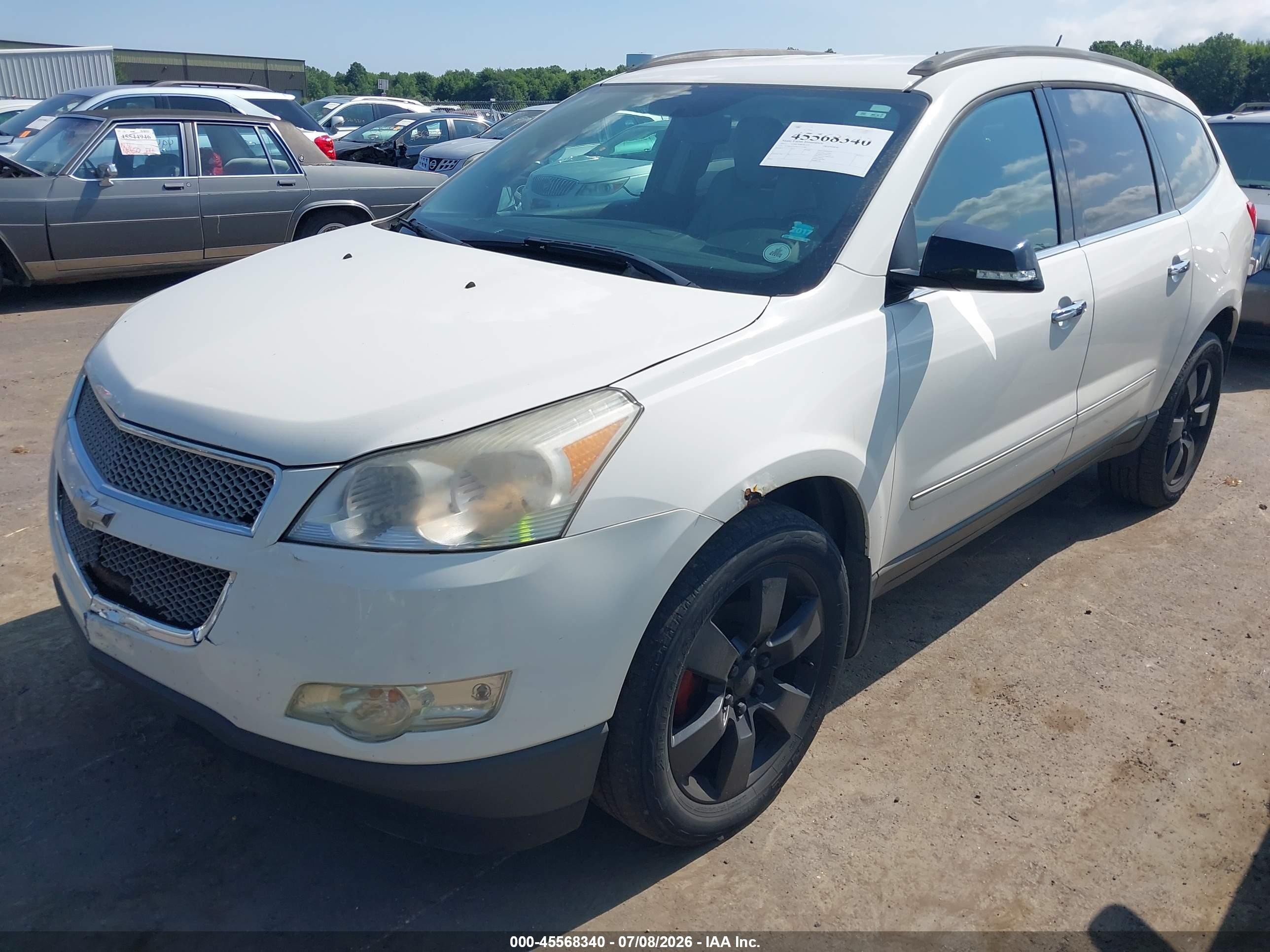 2012 Chevrolet Traverse Ltz White vin: 1GNKVLEDXCJ331990