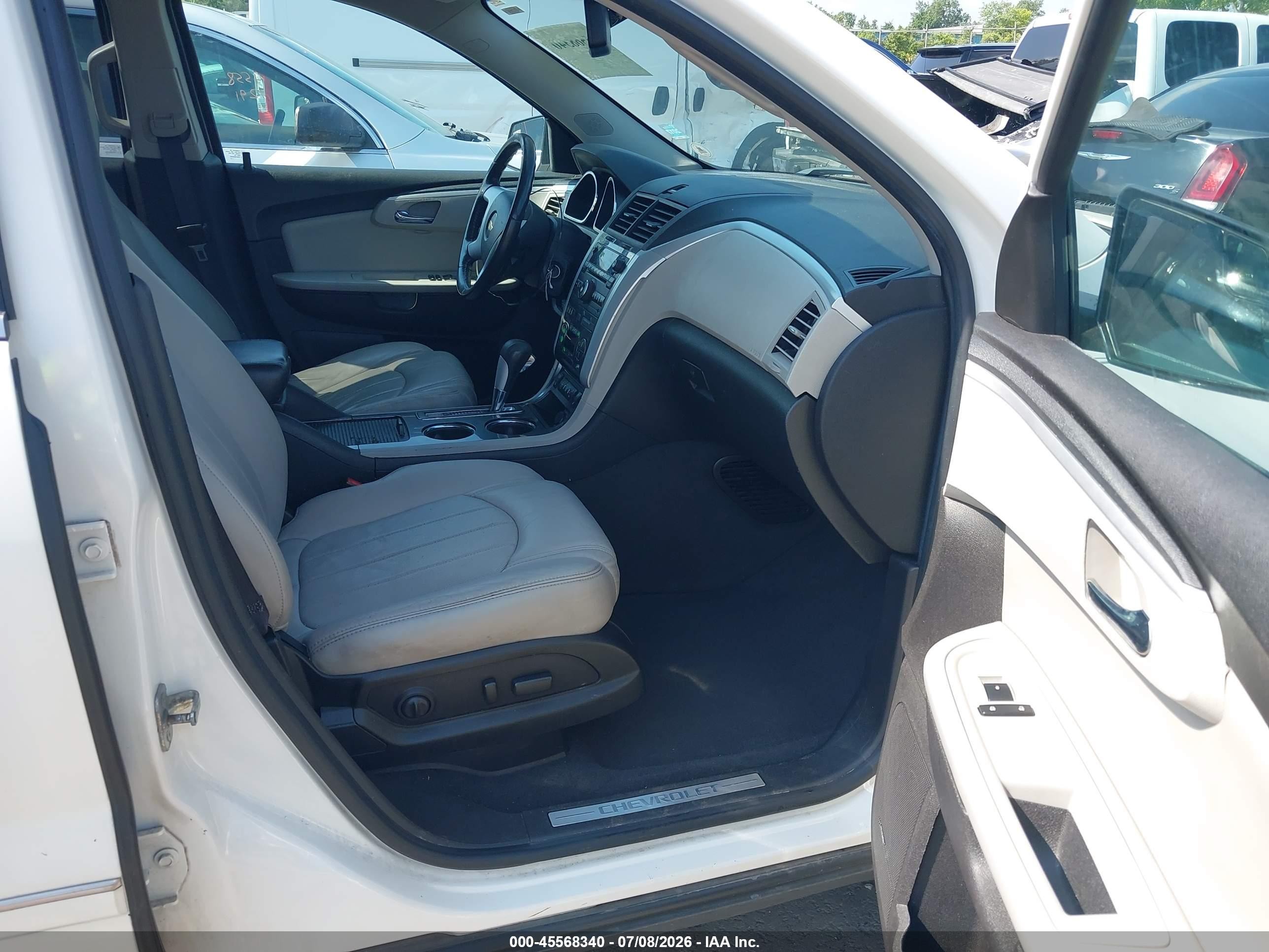 2012 Chevrolet Traverse Ltz White vin: 1GNKVLEDXCJ331990