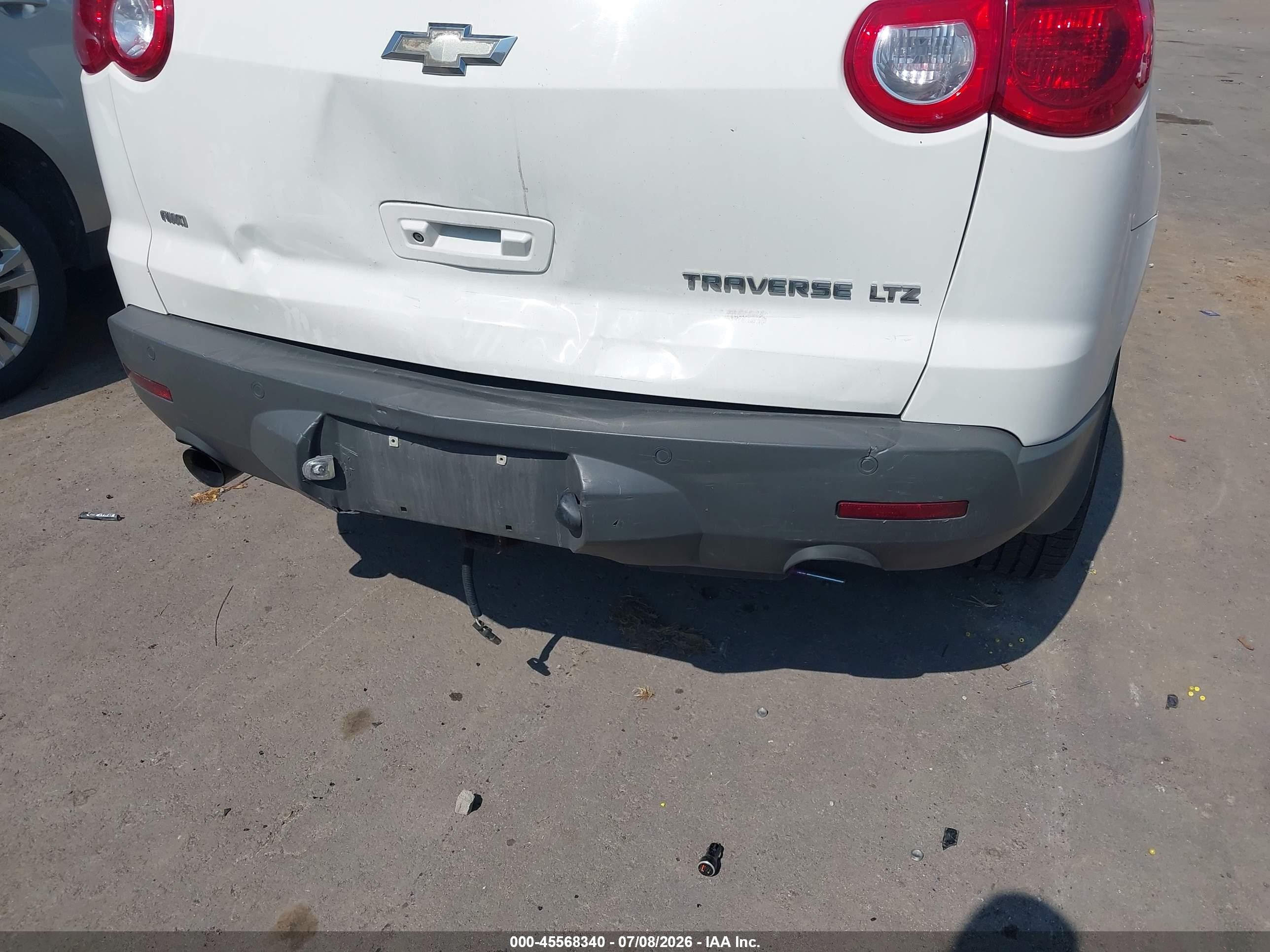 2012 Chevrolet Traverse Ltz White vin: 1GNKVLEDXCJ331990