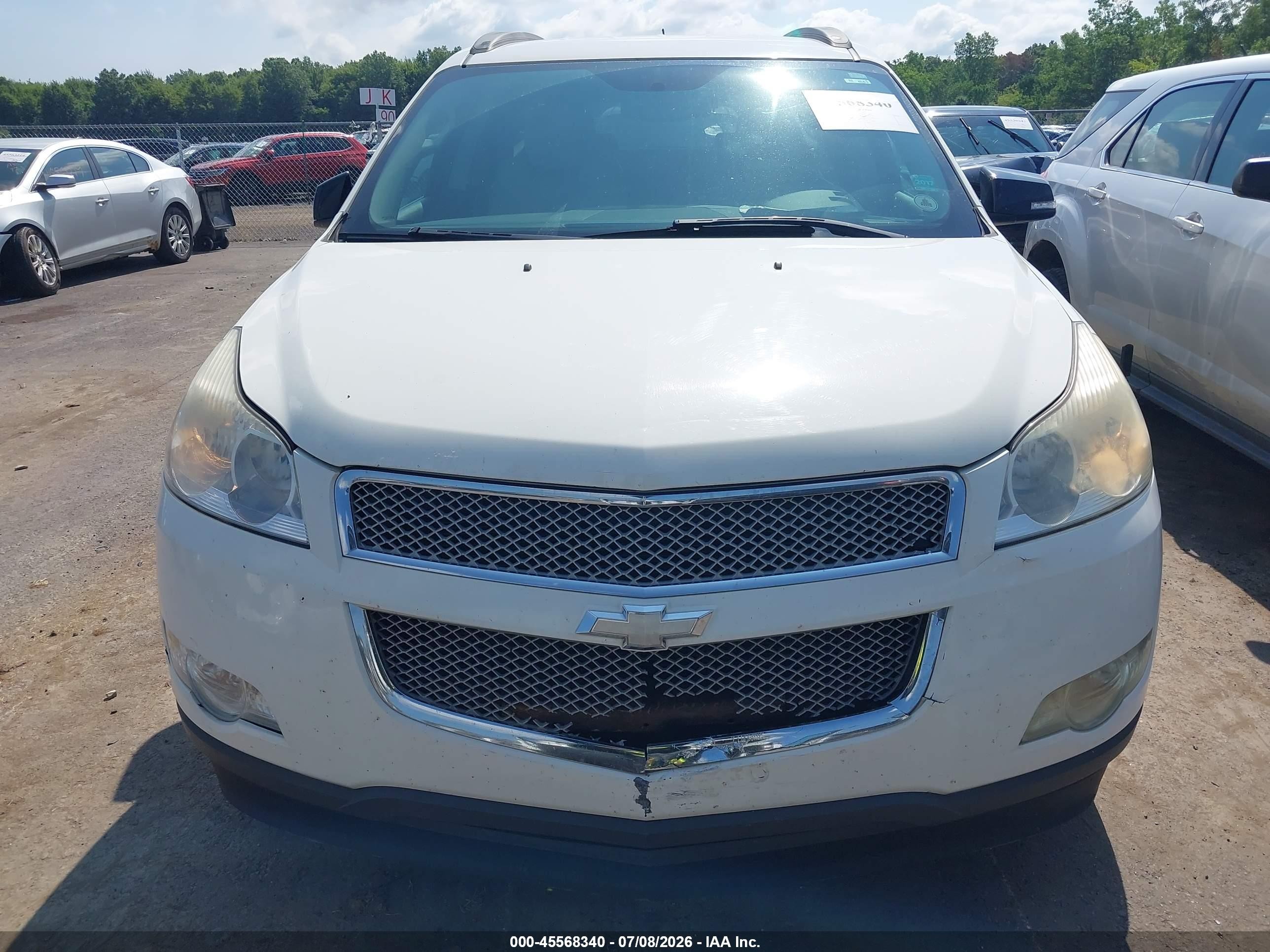 2012 Chevrolet Traverse Ltz White vin: 1GNKVLEDXCJ331990