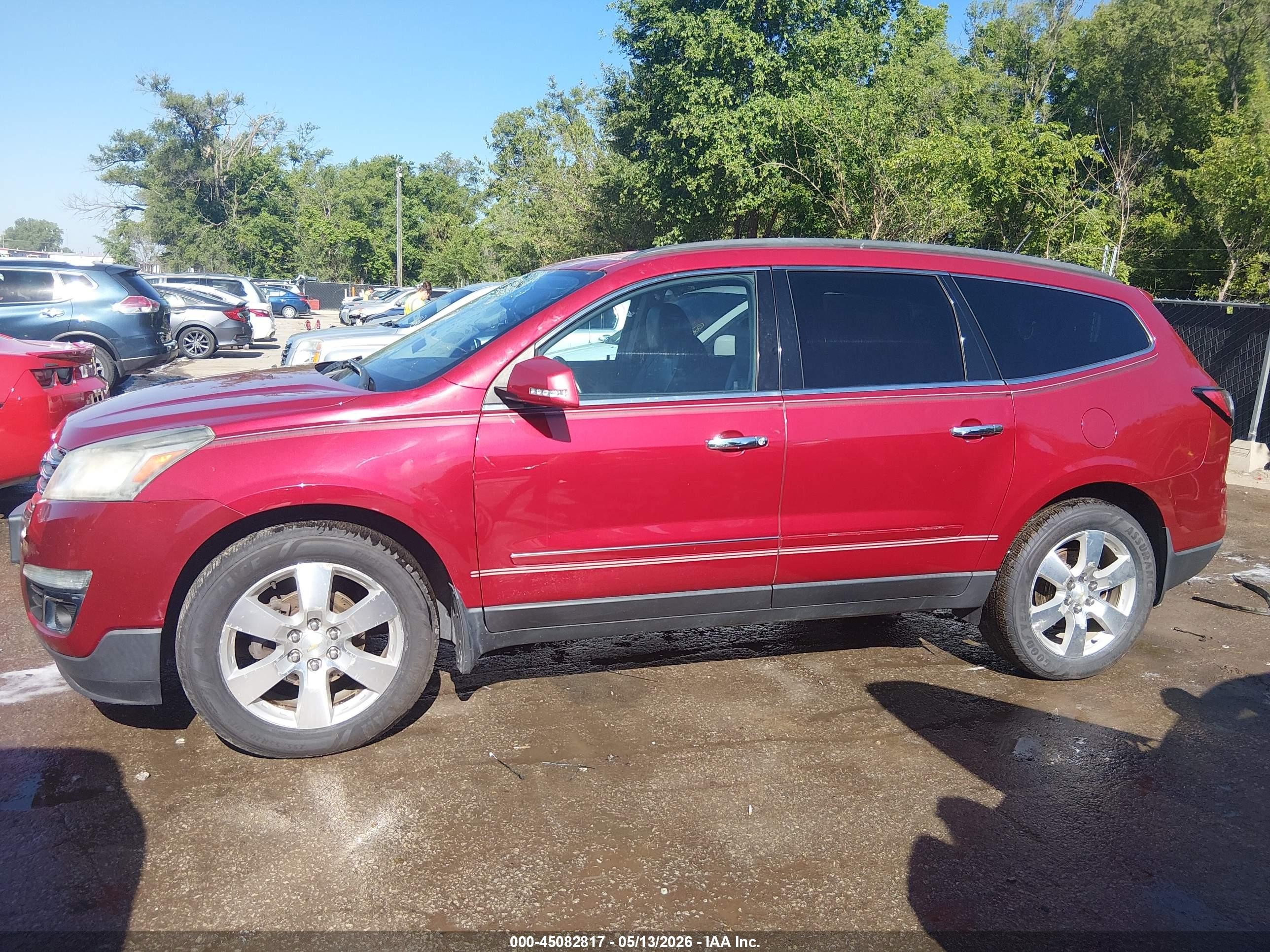2013 Chevrolet Traverse Ltz Red vin: 1GNKVLKD3DJ185003