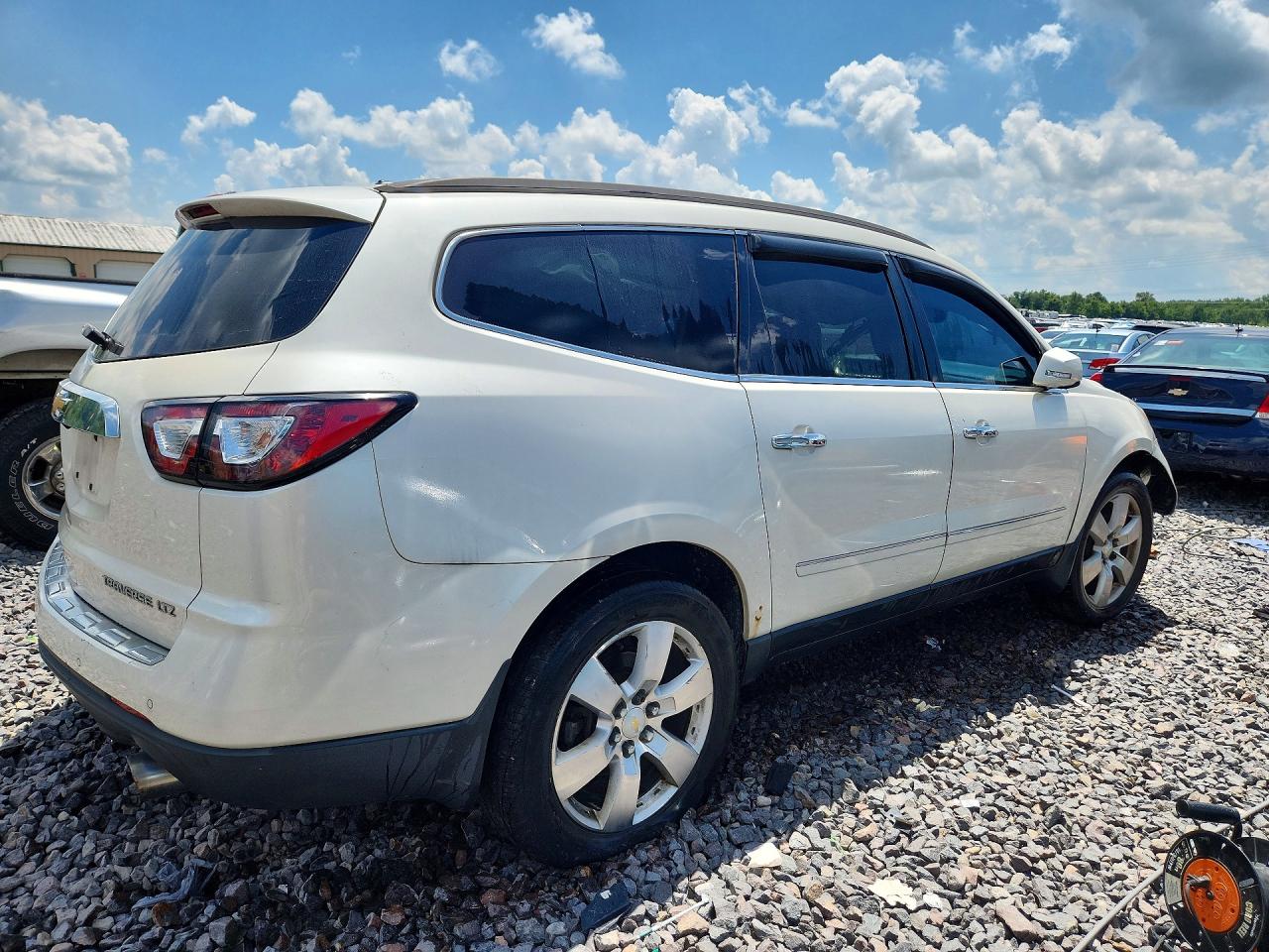 2013 Chevrolet Traverse Ltz White vin: 1GNKVLKD3DJ196678