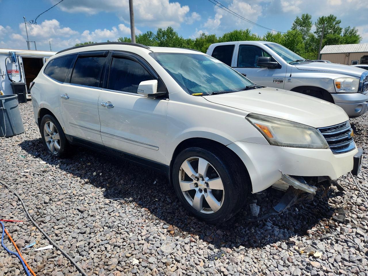 2013 Chevrolet Traverse Ltz White vin: 1GNKVLKD3DJ196678