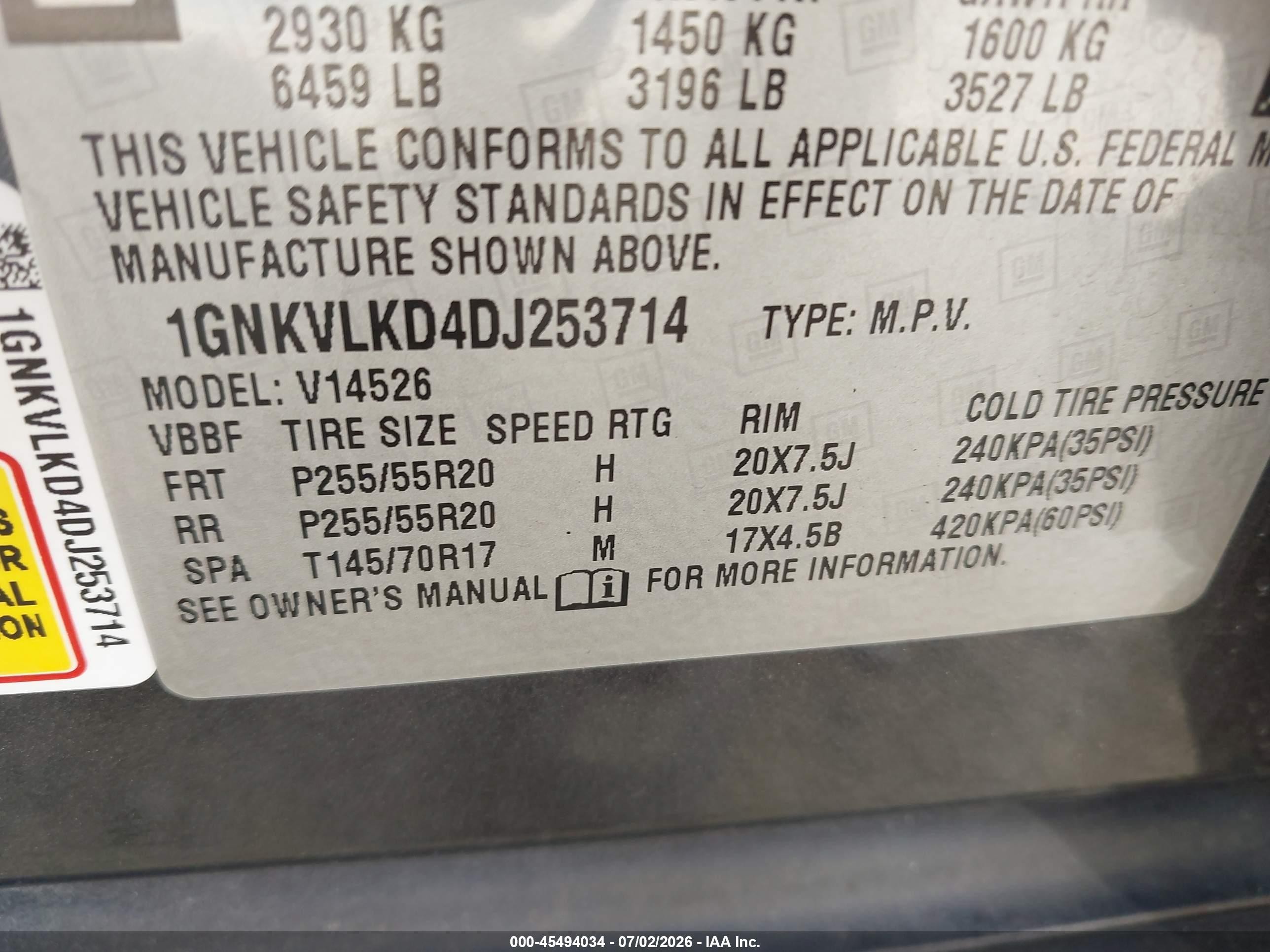2013 Chevrolet Traverse Ltz Gray vin: 1GNKVLKD4DJ253714
