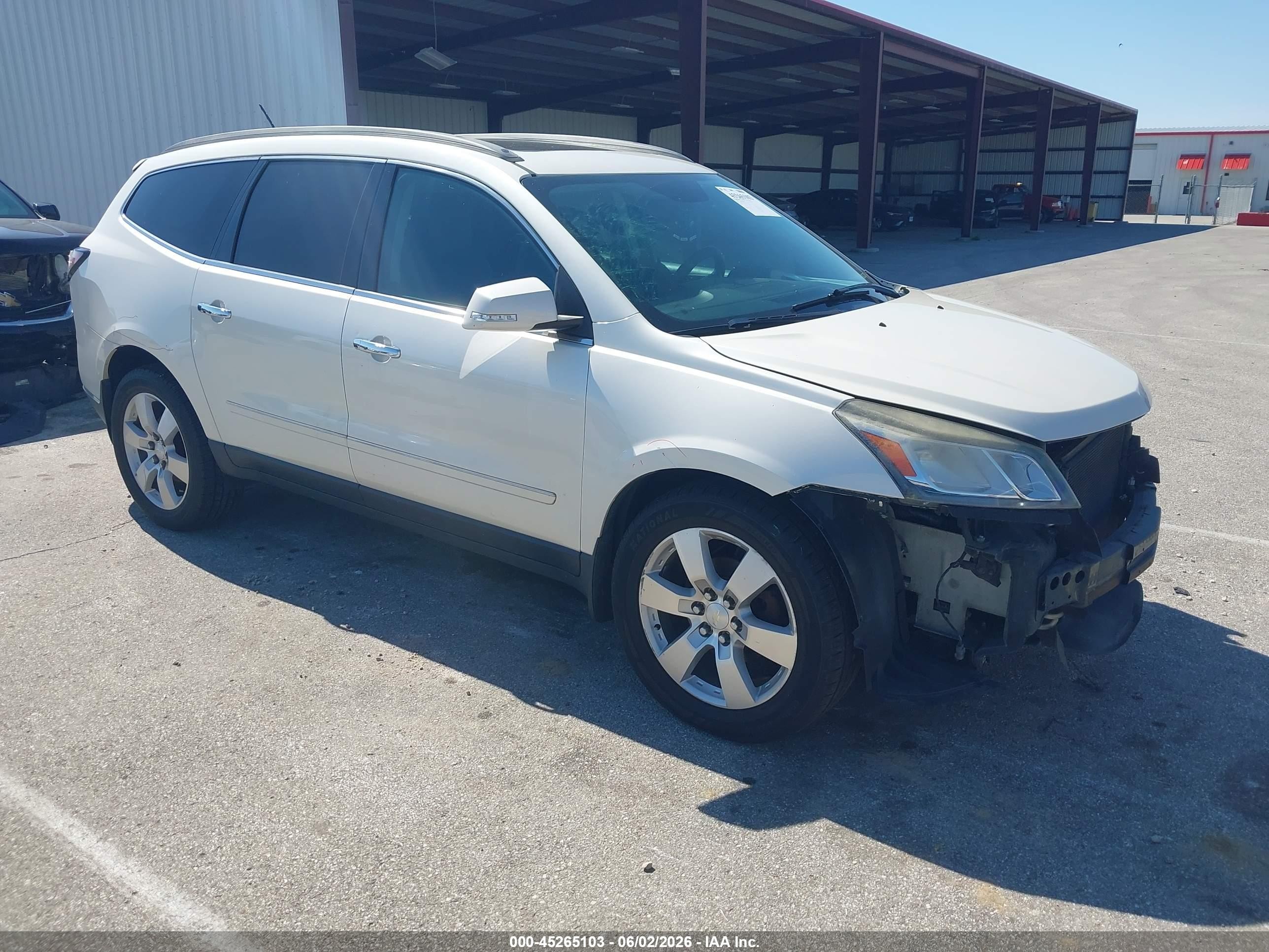 2013 Chevrolet Traverse Ltz White vin: 1GNKVLKD8DJ262402