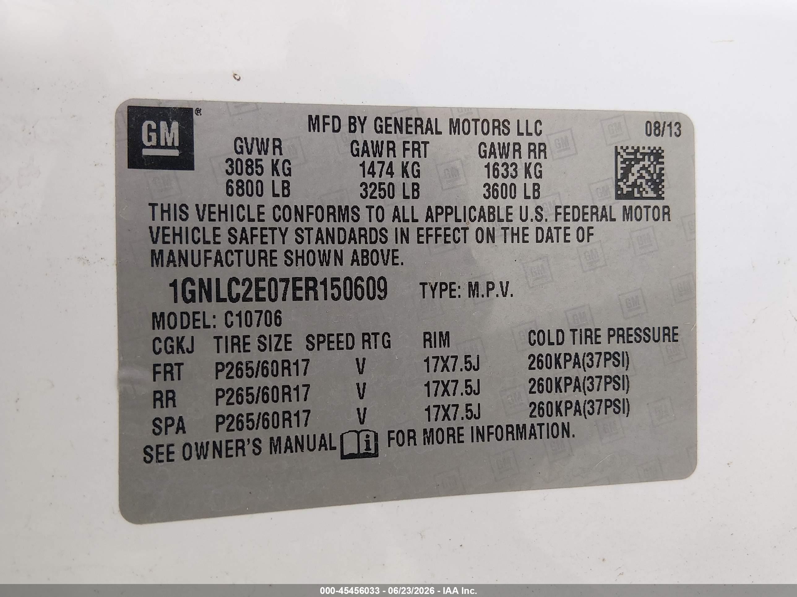 2014 Chevrolet Tahoe Commercial White vin: 1GNLC2E07ER150609