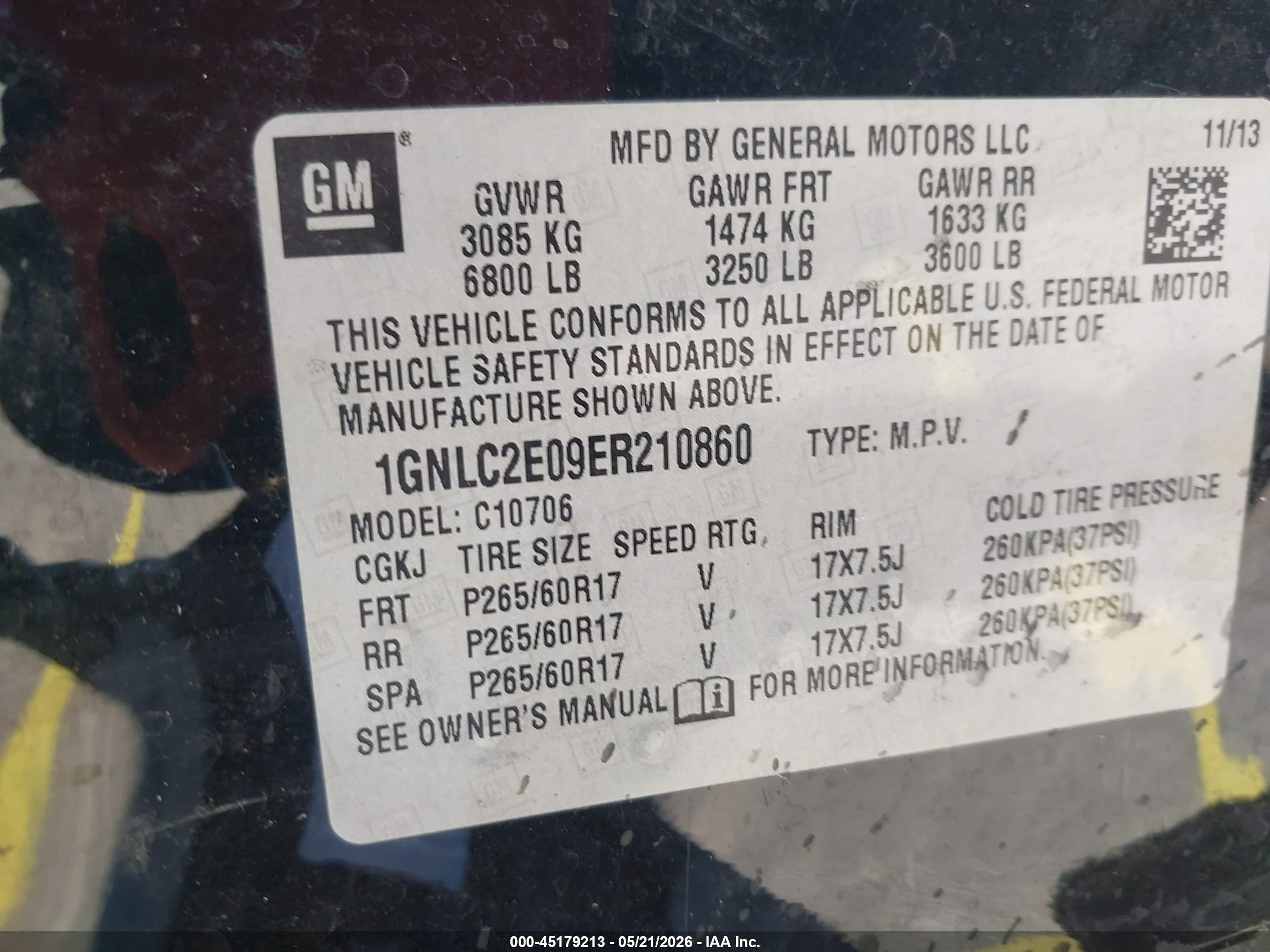 2014 Chevrolet Tahoe Commercial Fleet Black vin: 1GNLC2E09ER210860