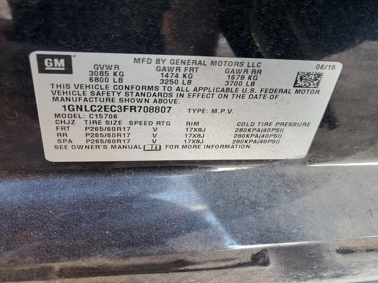 2015 Chevrolet Tahoe Police Black vin: 1GNLC2EC3FR708807