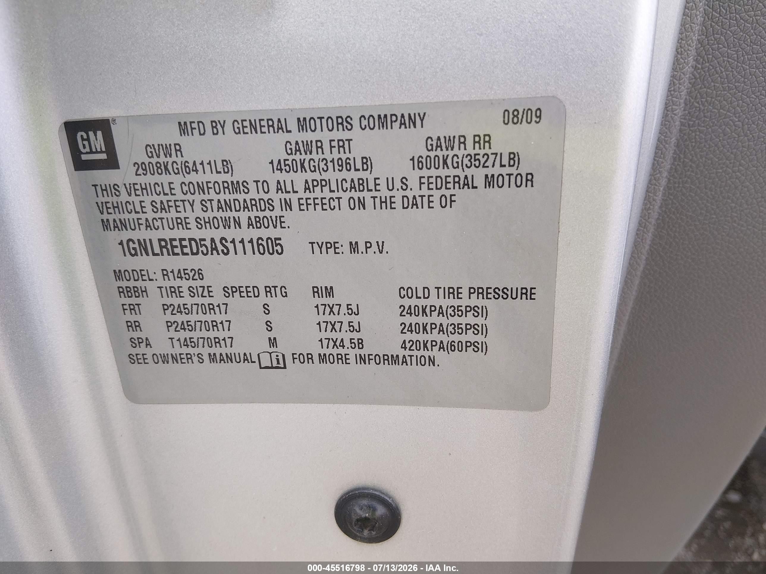 2010 Chevrolet Traverse Ls Silver vin: 1GNLREED5AS111605