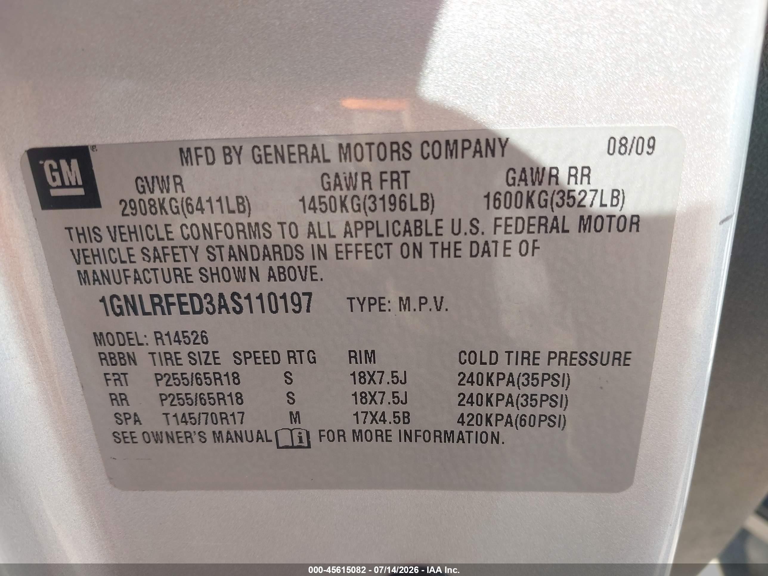 2010 Chevrolet Traverse Lt Silver vin: 1GNLRFED3AS110197