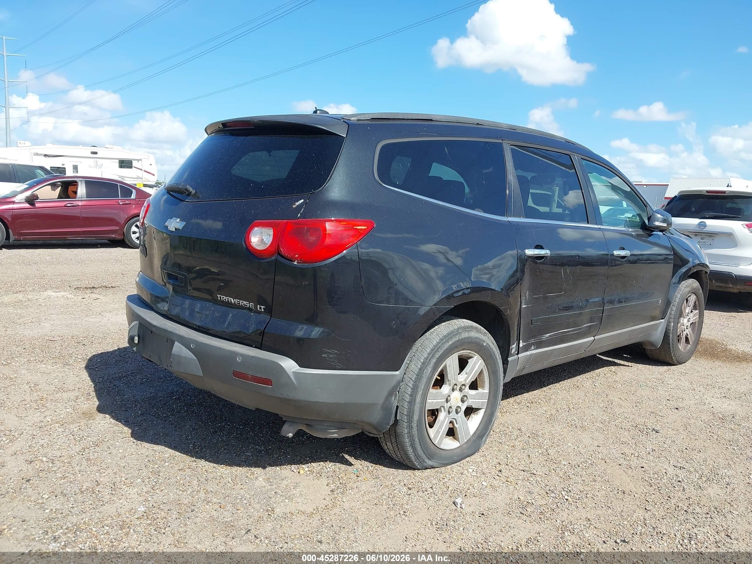 2010 Chevrolet Traverse Lt Black vin: 1GNLRFED3AS120406