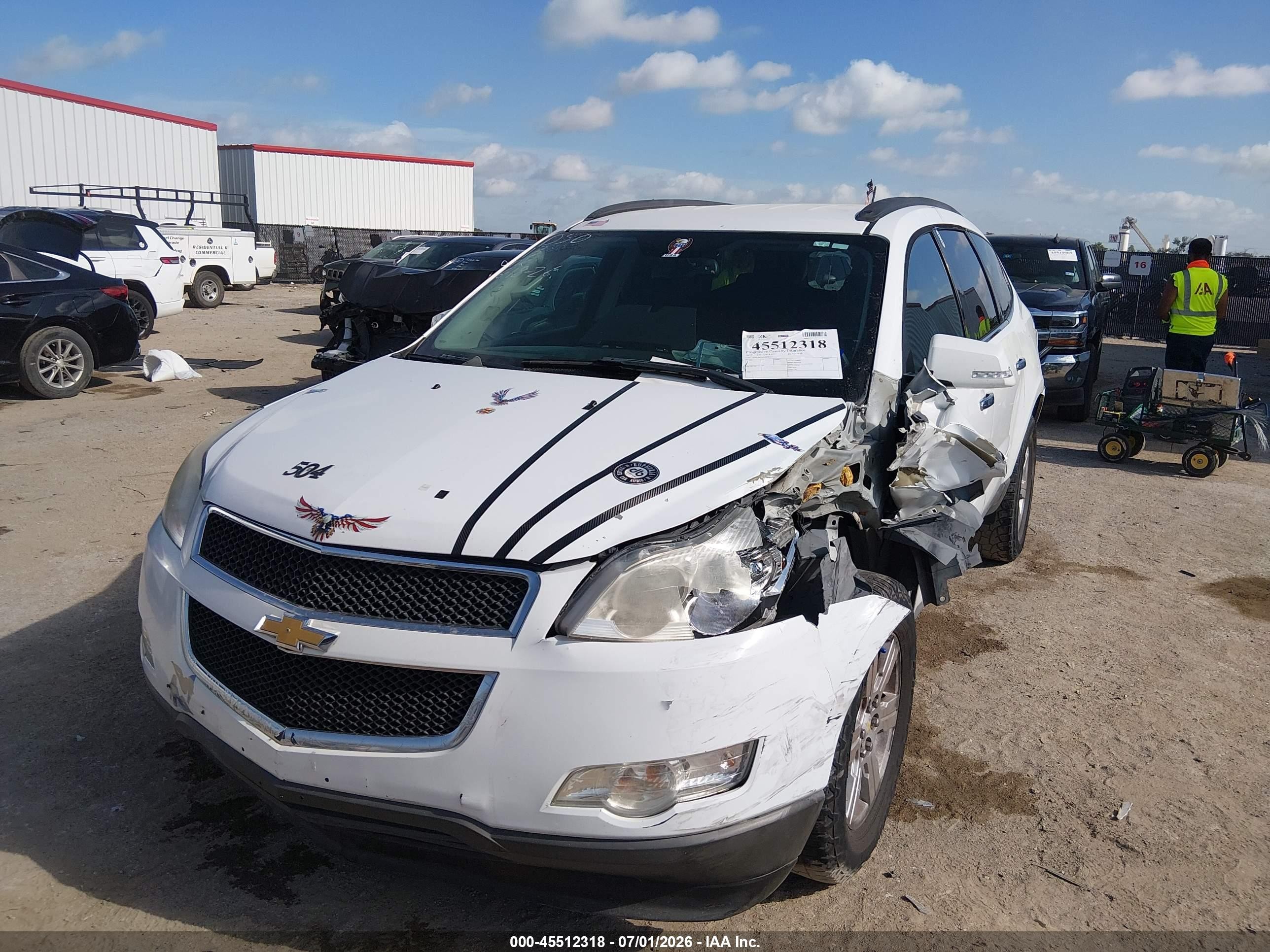 2010 Chevrolet Traverse Lt White vin: 1GNLRFED9AS140806