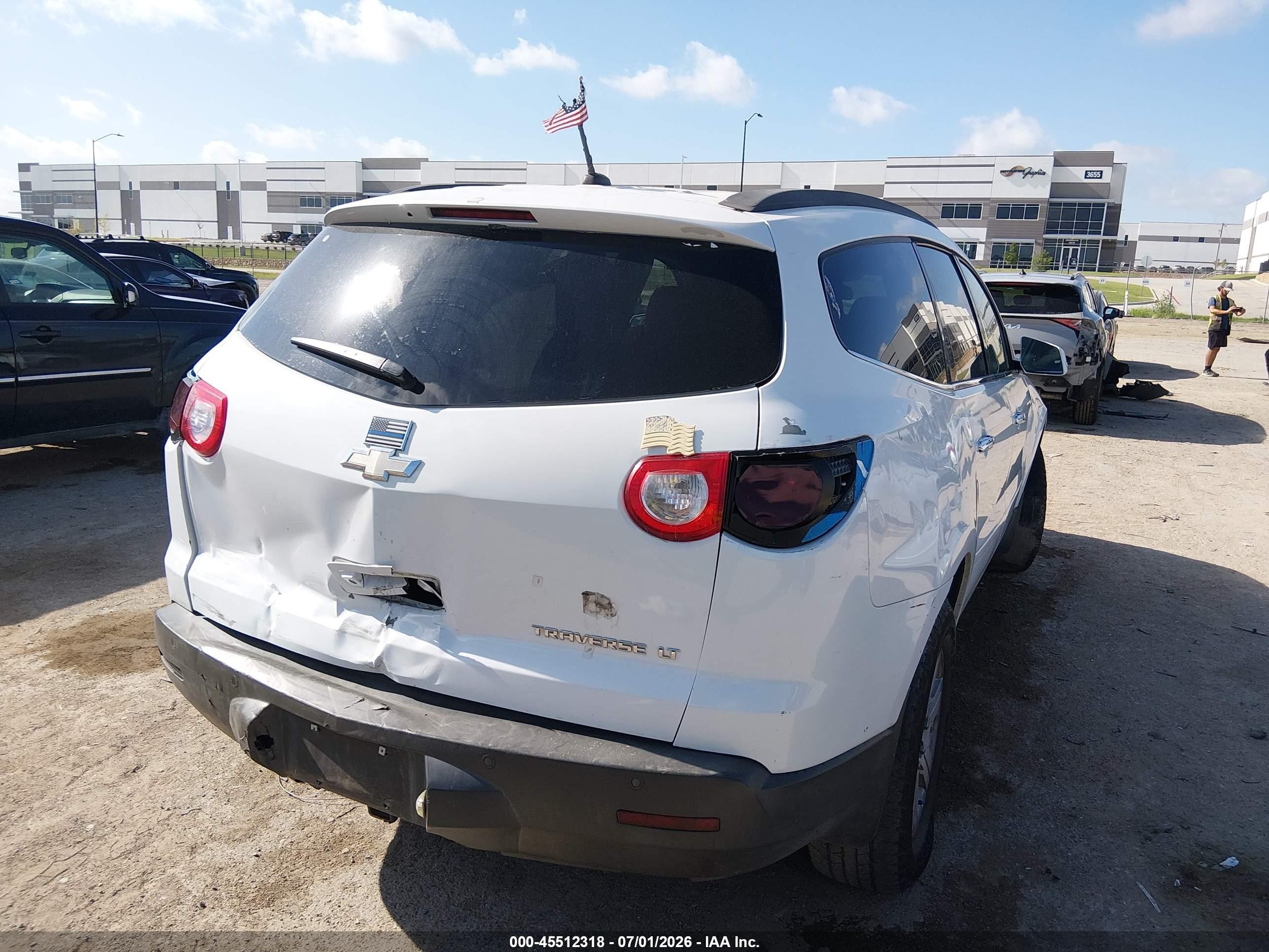 2010 Chevrolet Traverse Lt White vin: 1GNLRFED9AS140806