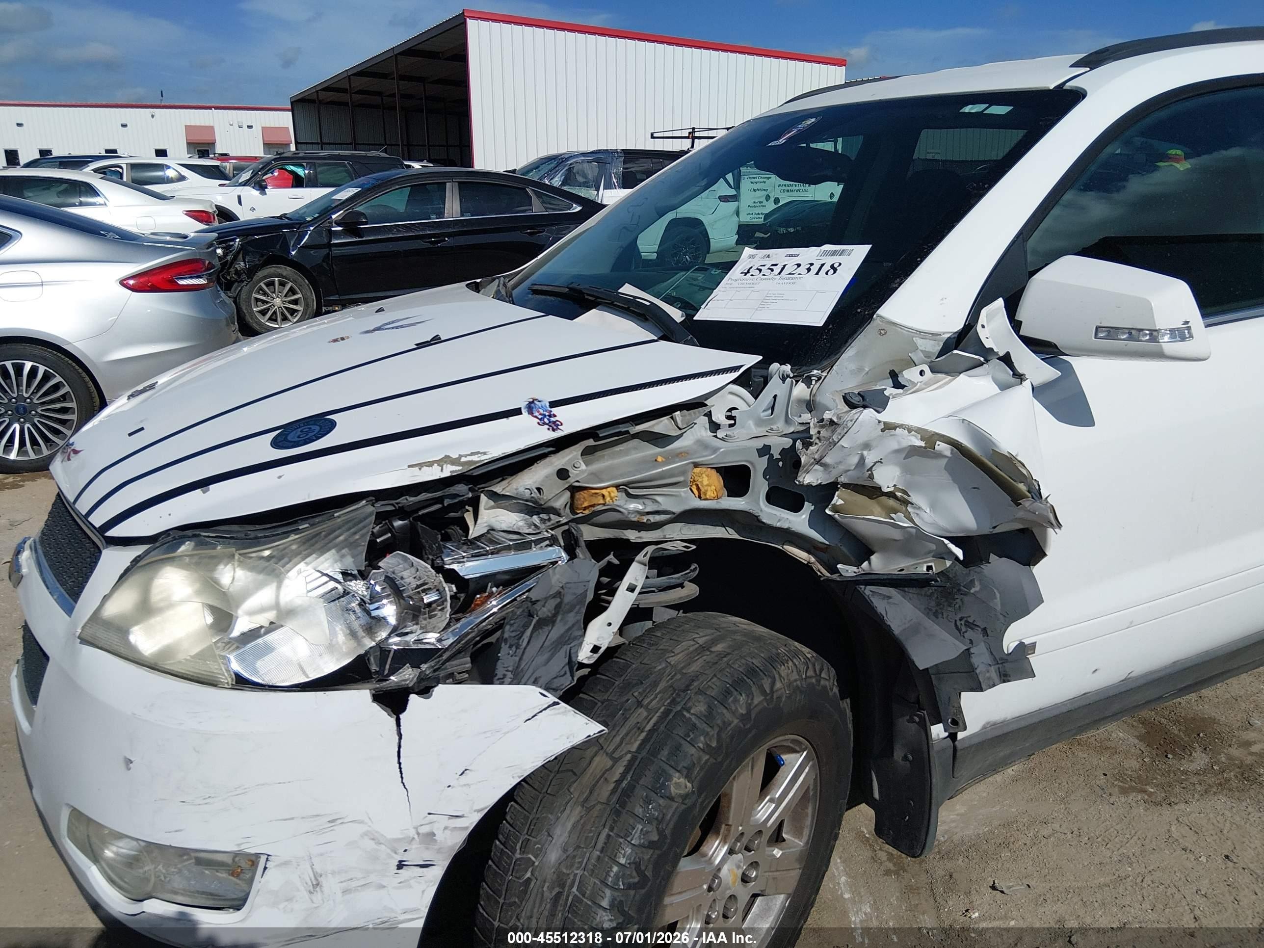 2010 Chevrolet Traverse Lt White vin: 1GNLRFED9AS140806