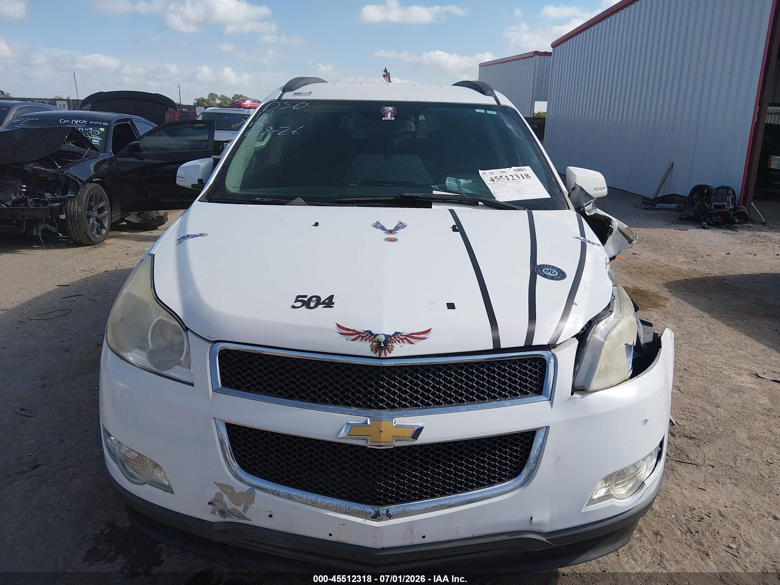 2010 Chevrolet Traverse Lt White vin: 1GNLRFED9AS140806
